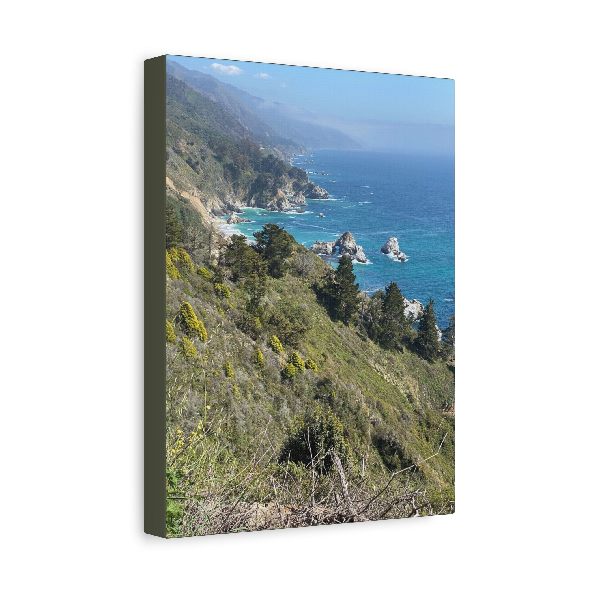 Coastal Cliffs Canvas Print — Big Sur Seascape Matte Stretched Wall Art