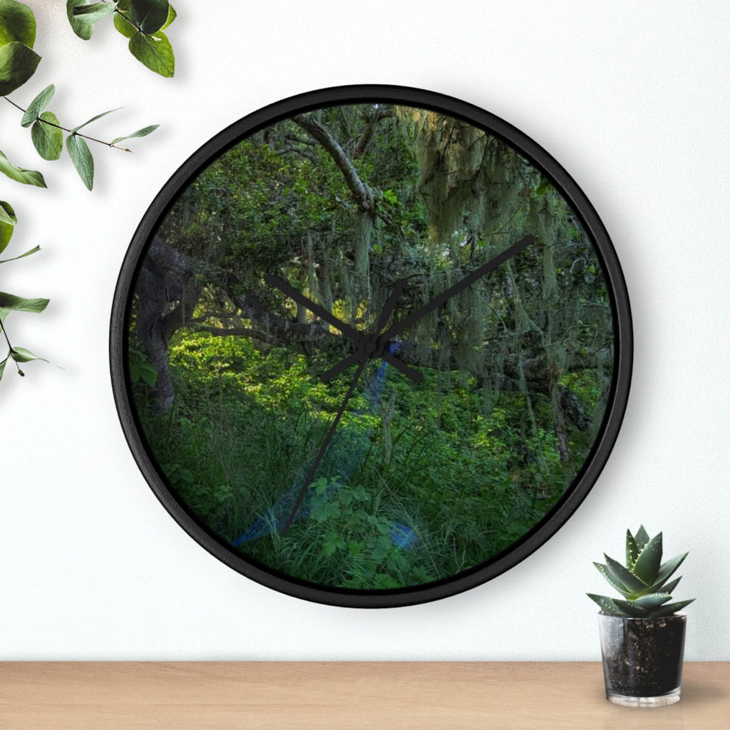 Mossy Forest Wall Clock — Tranquil Green Woodland Timepiece