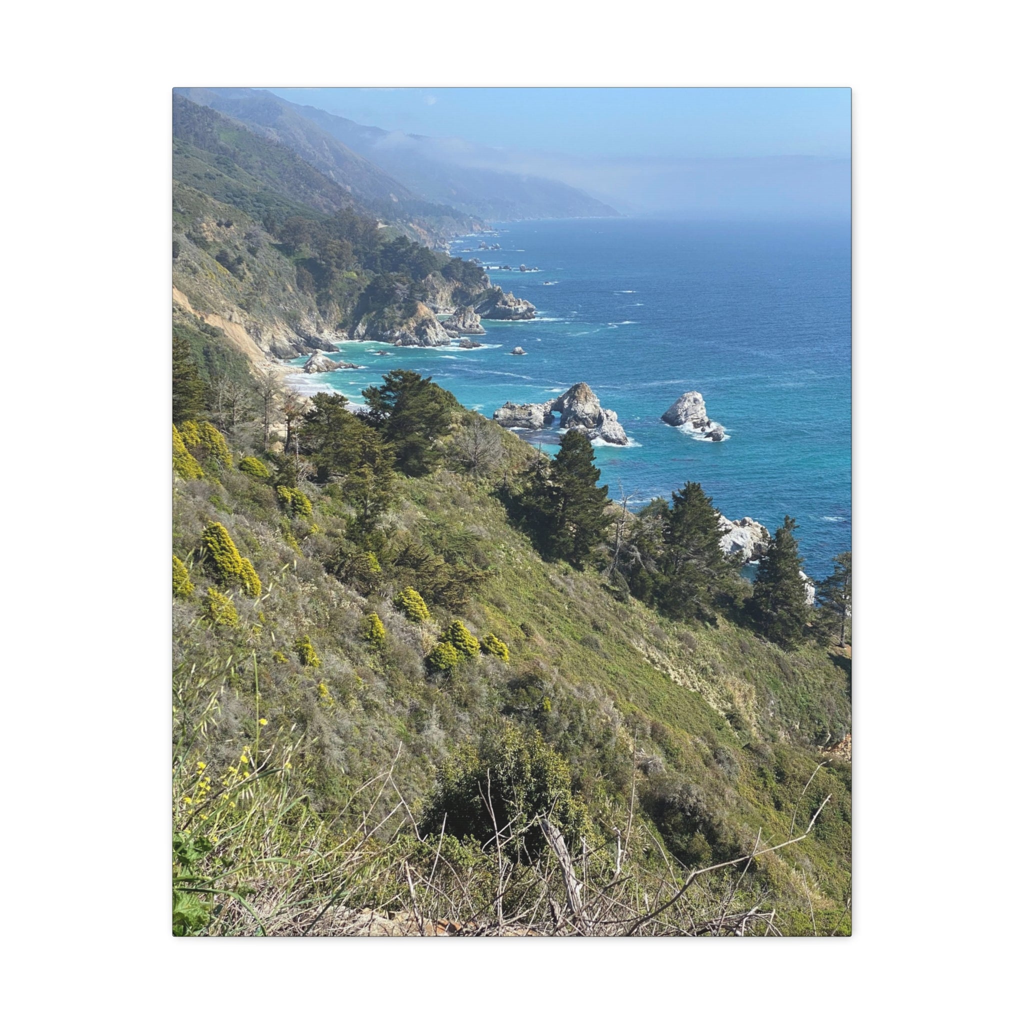 Coastal Cliffs Canvas Print — Big Sur Seascape Matte Stretched Wall Art