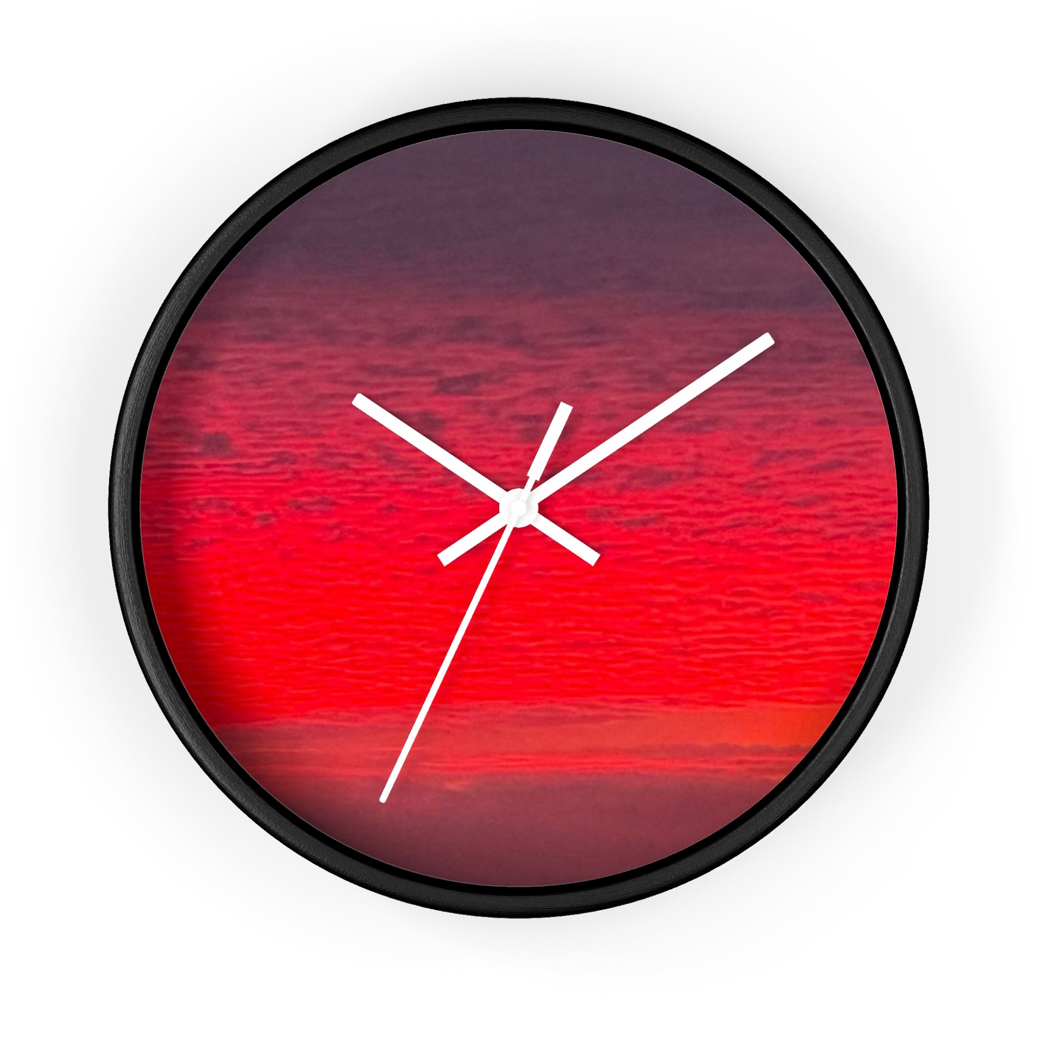 Vibrant Sunset Wall Clock — Modern Gradient Sunset Decor