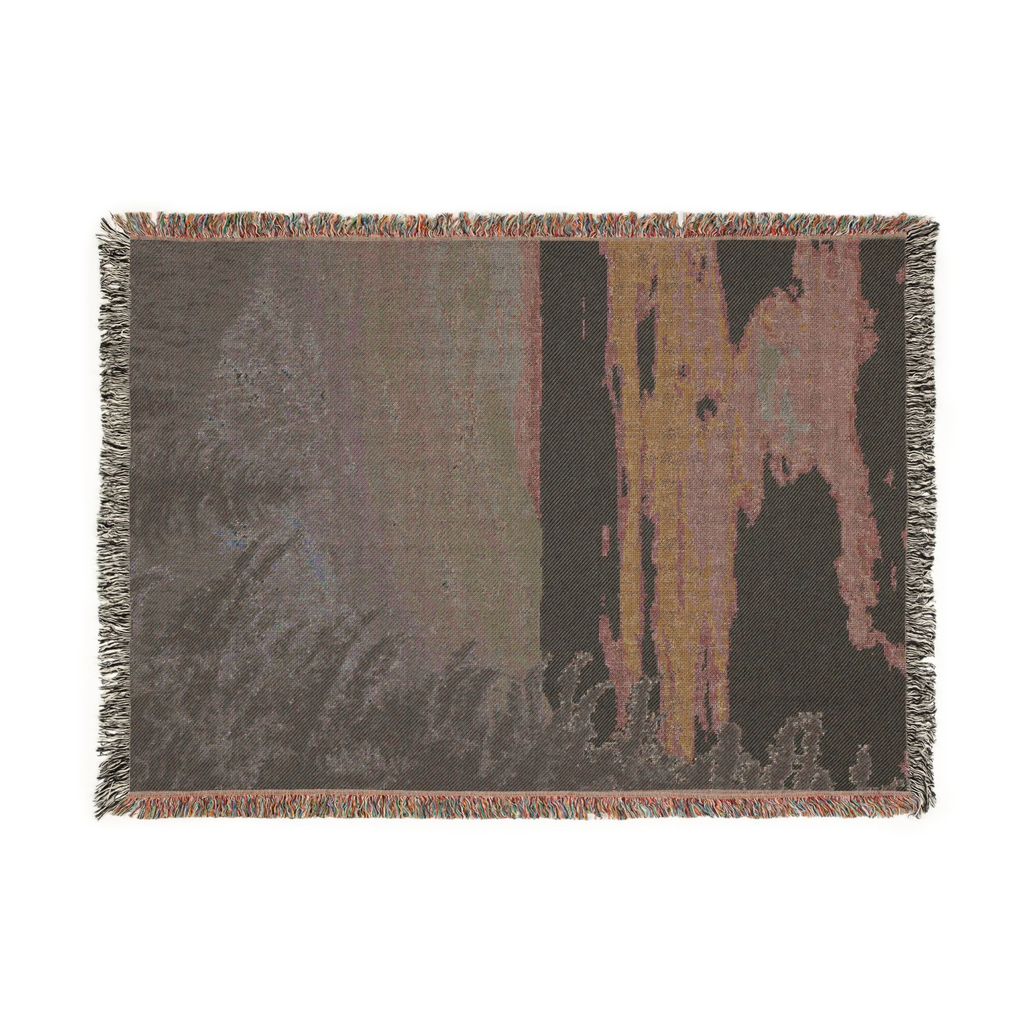 Scenic Mountaintop Woven Blanket – Vintage Landscape Throw for Living Room, Cabin, or Travel
