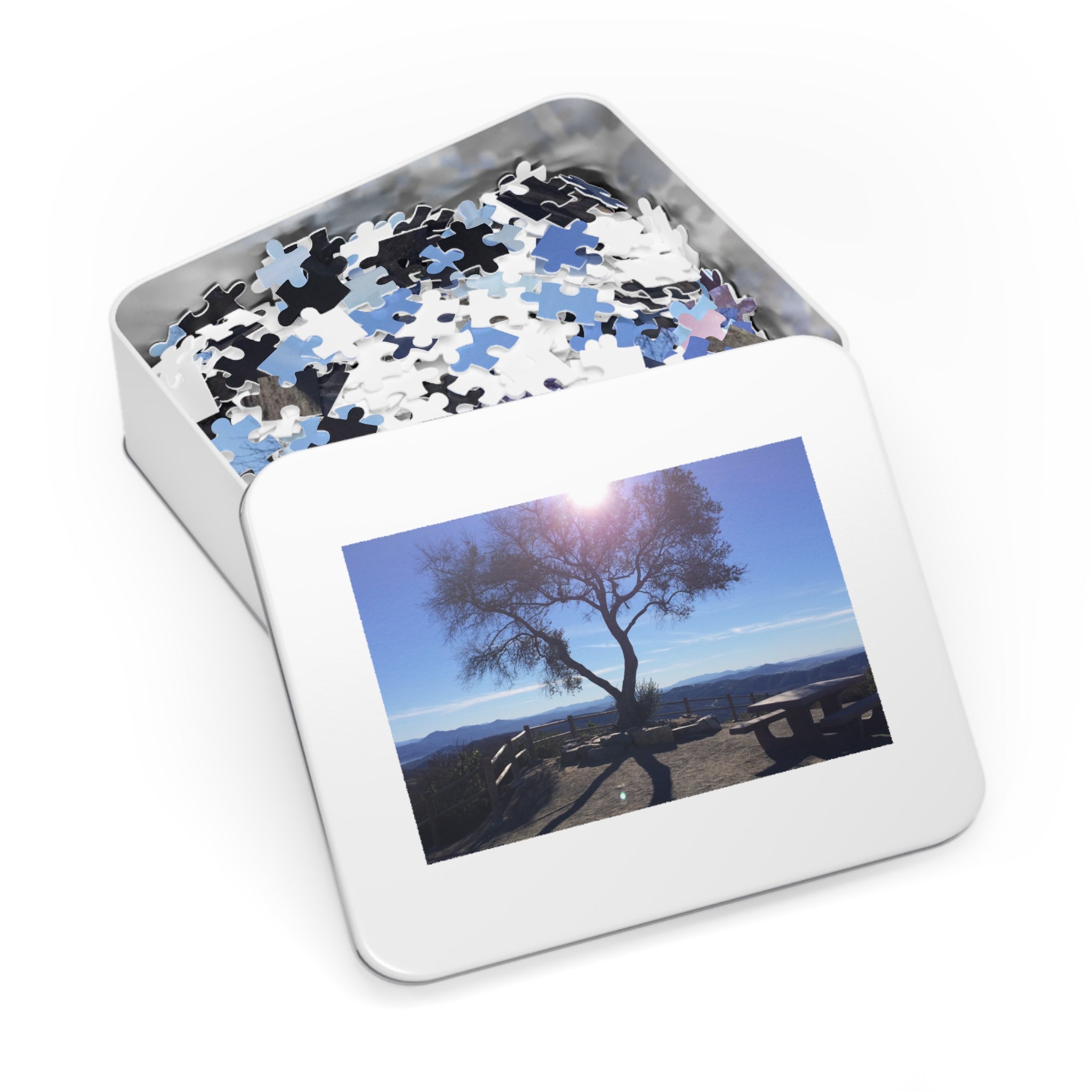 Scenic Mountaintop Jigsaw Puzzle (with Tin) — Landscape Puzzle Gift