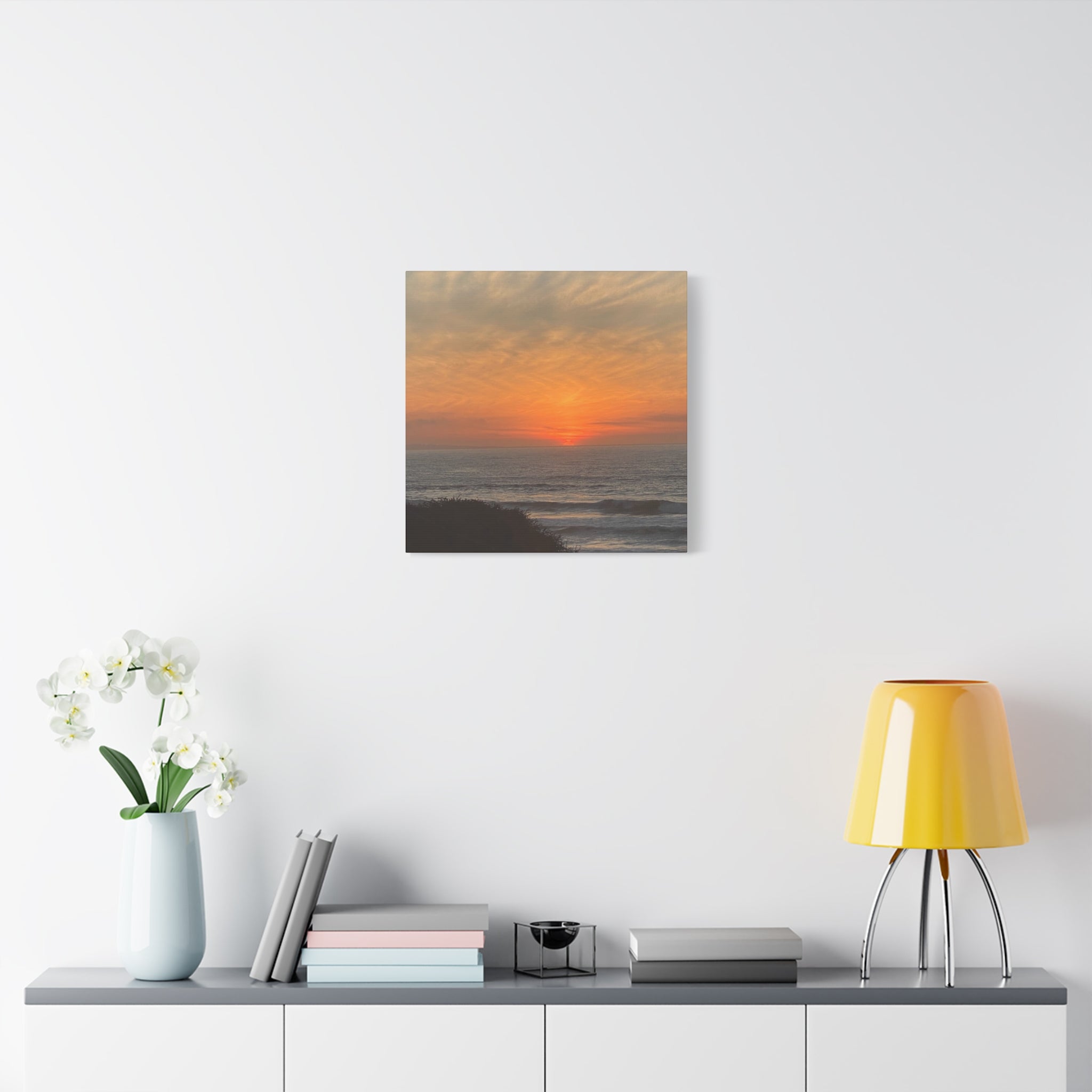 Sunset Ocean Canvas Wall Art — Matte Stretched 1.25"