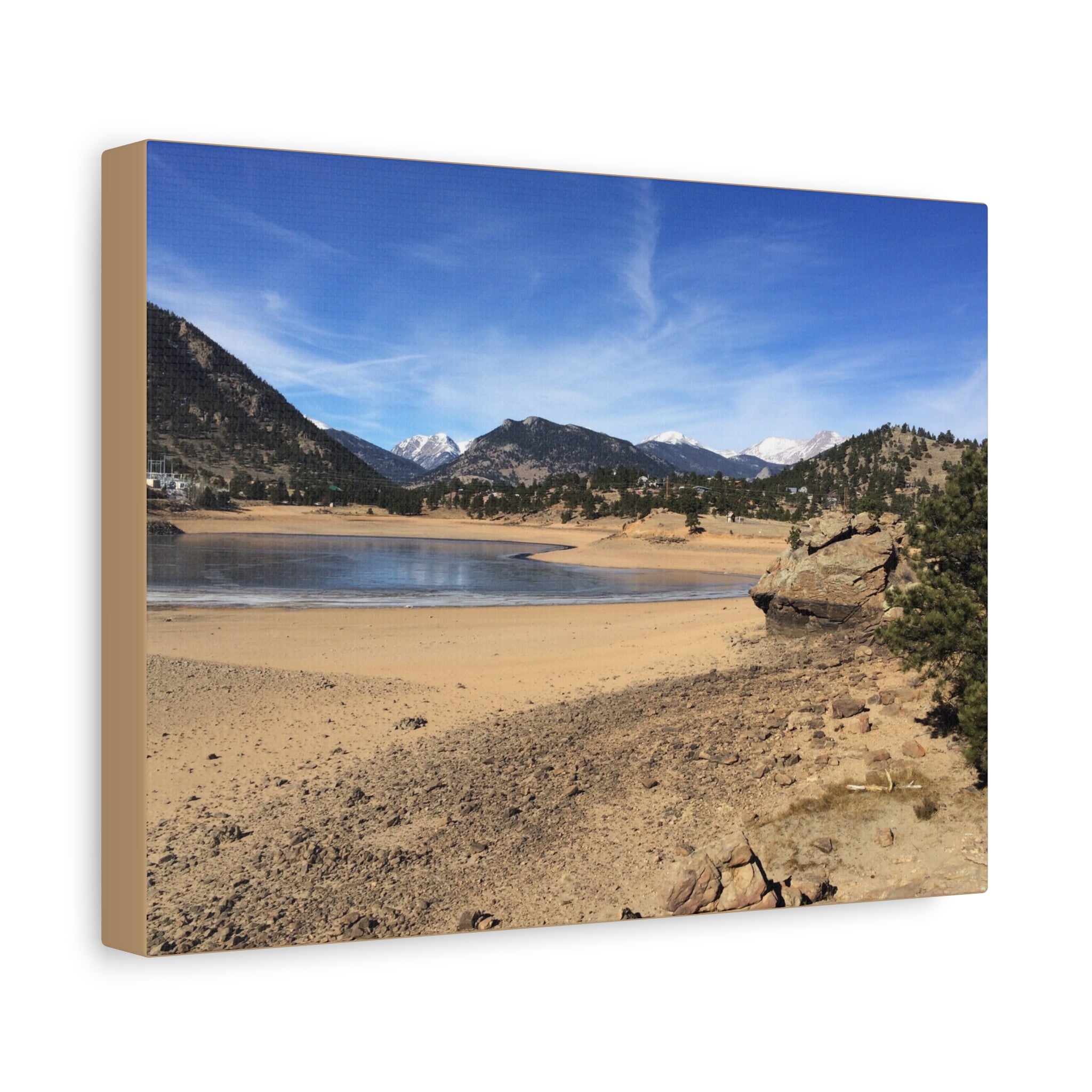 Mountain Lake Landscape Canvas Print — Matte Stretched Wall Art