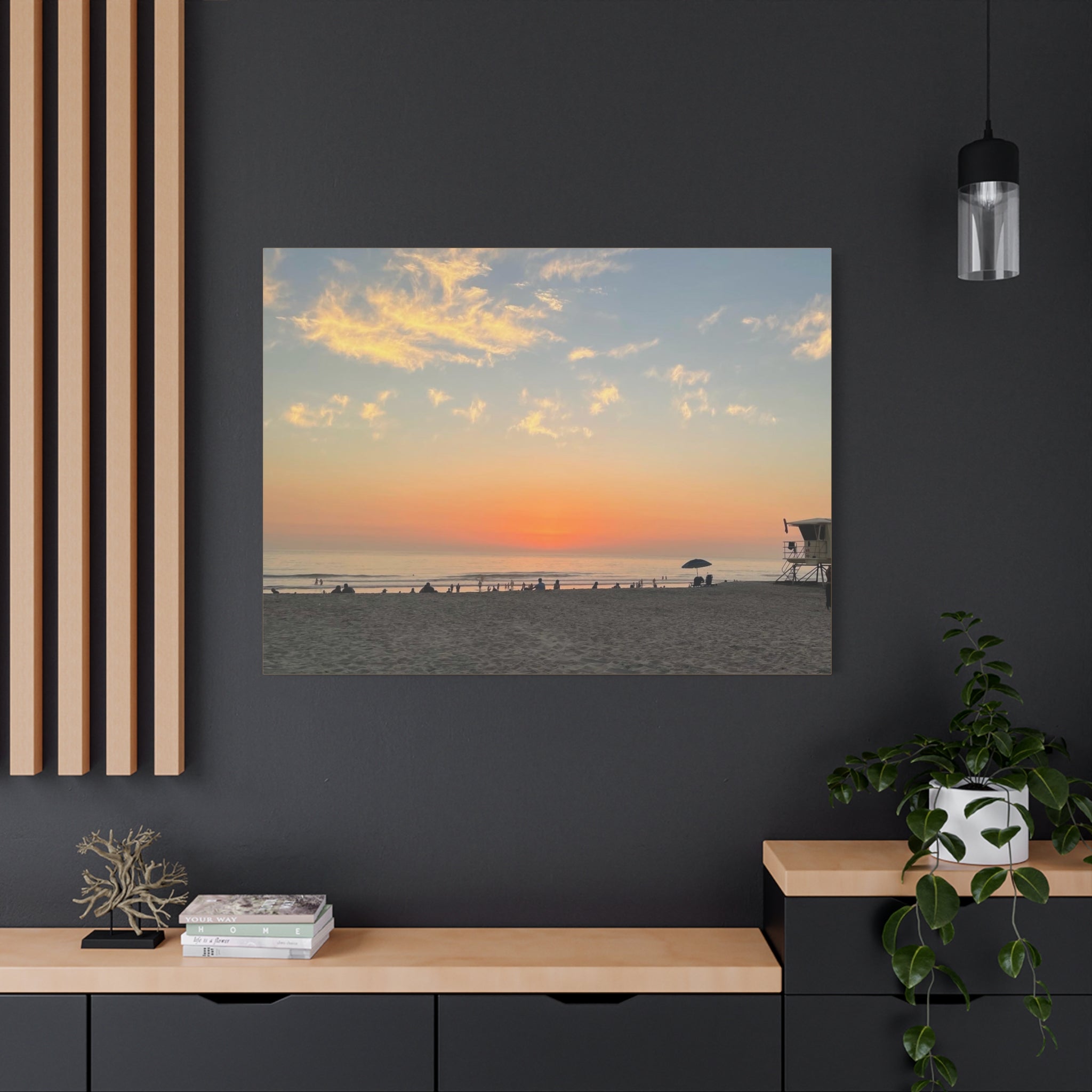 Sunset Beach Canvas Print — Matte Stretched Wall Art