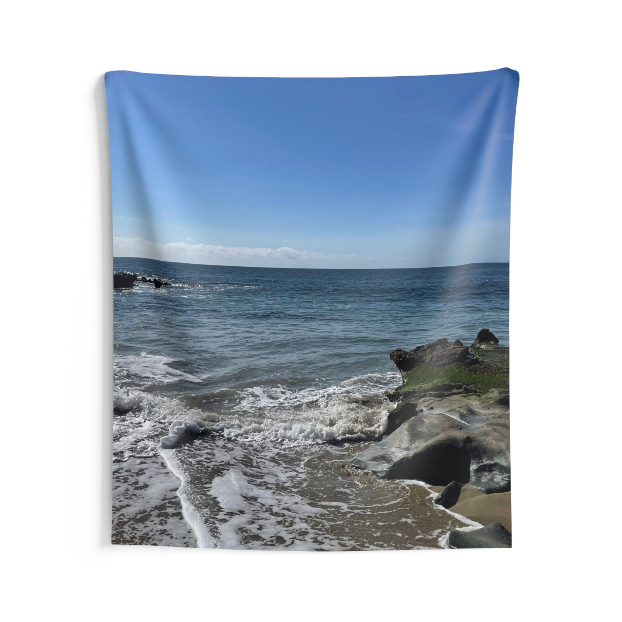 Seaside Shoreline Tapestry — Ocean Beach Wall Art