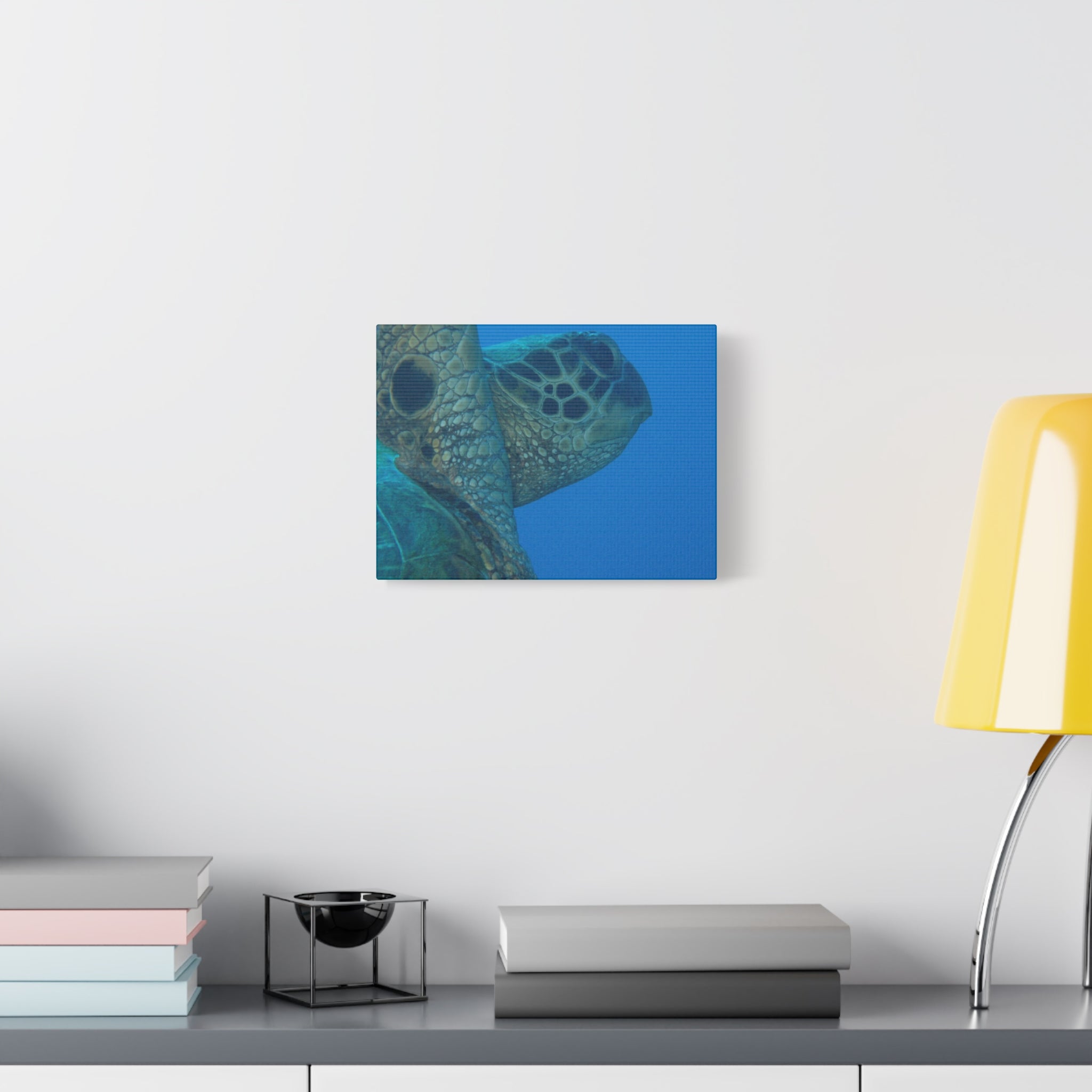 Green Sea Turtle Wall Canvas — Matte Stretched Ocean Photography Art