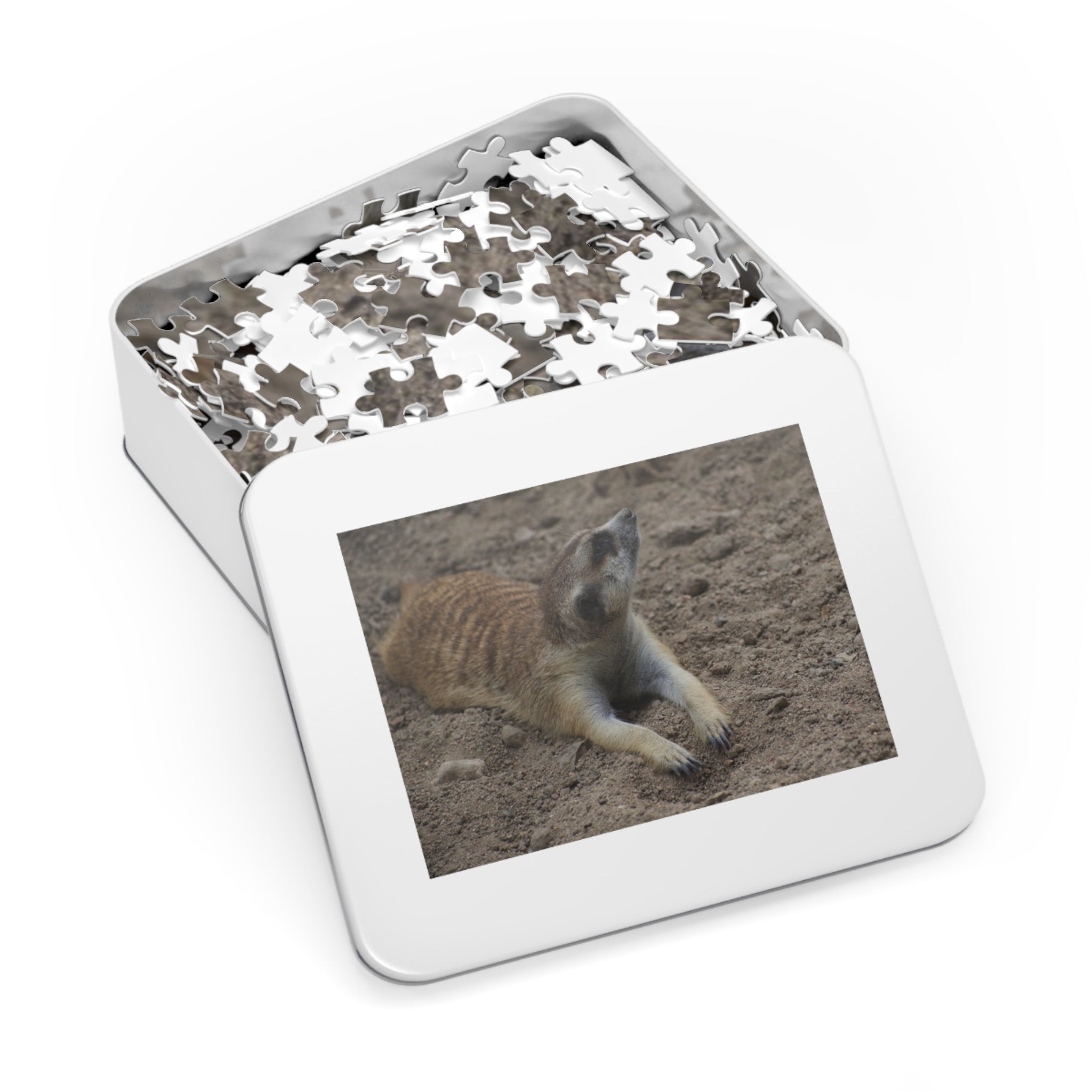 Meerkat Jigsaw Puzzle with Tin – Wildlife Puzzle Gift