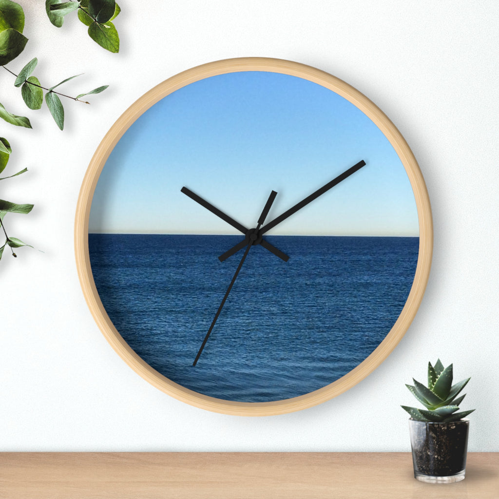 Ocean Horizon Wall Clock – Coastal Sea View Decorative Clock