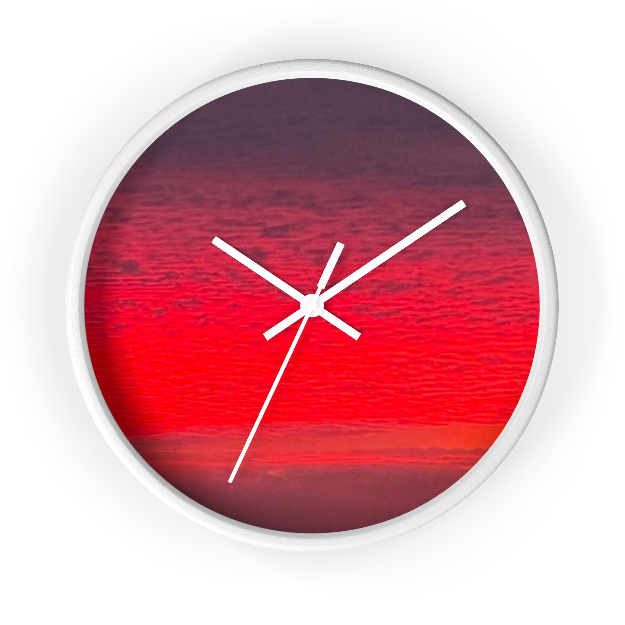 Vibrant Sunset Wall Clock — Modern Gradient Sunset Decor