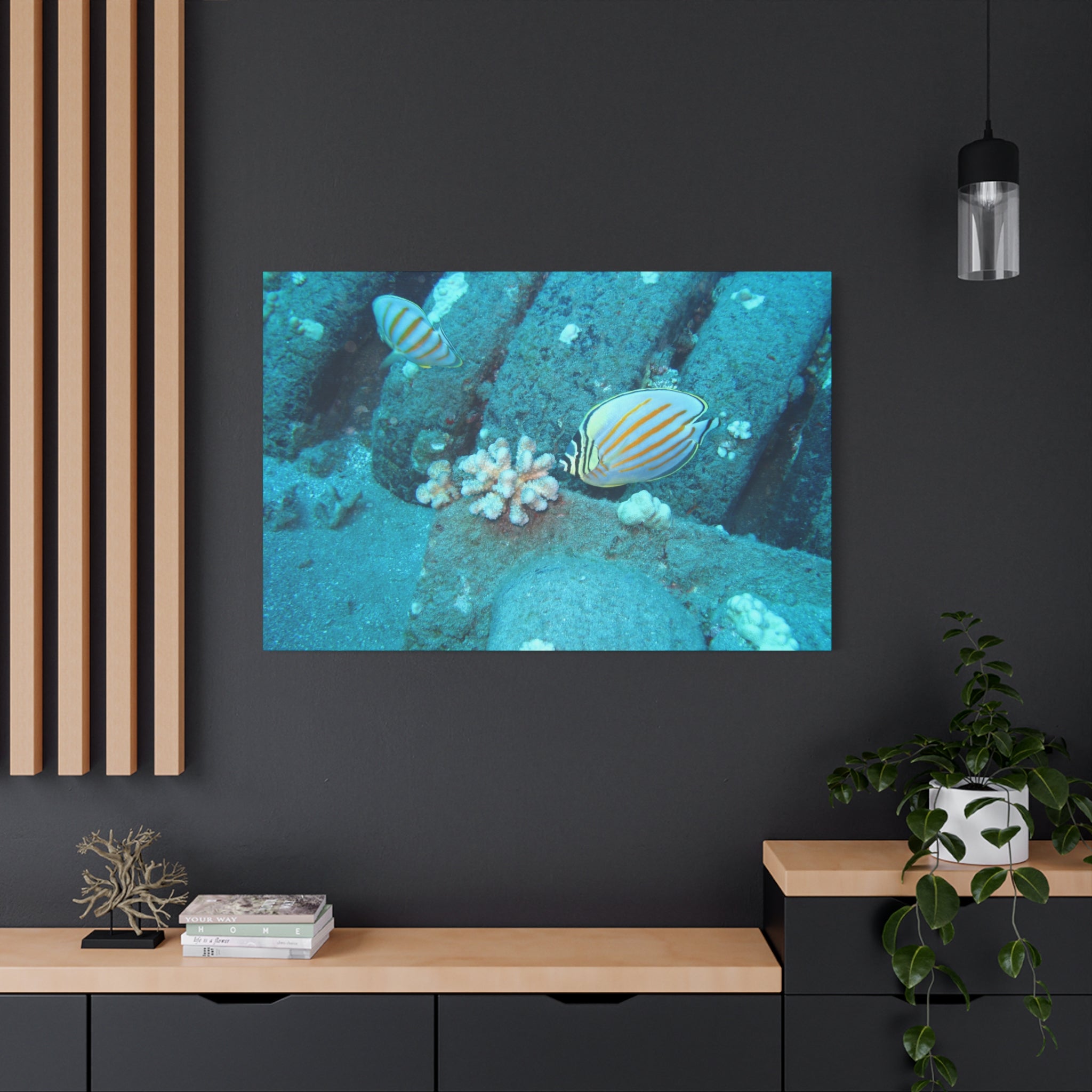 Tropical Butterflyfish Canvas Print — Underwater Coral Reef Wall Art
