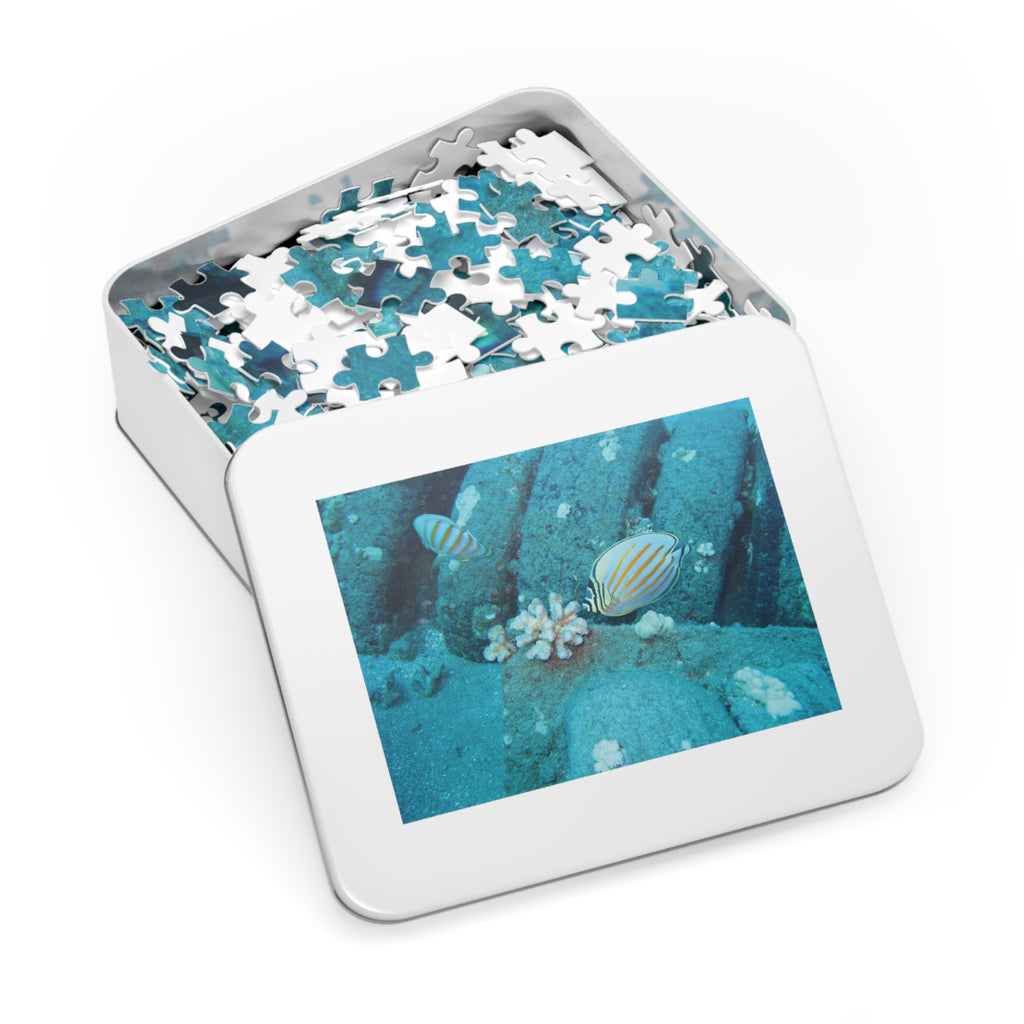 Underwater Butterflyfish Jigsaw Puzzle with Tin – Ocean Coral Reef