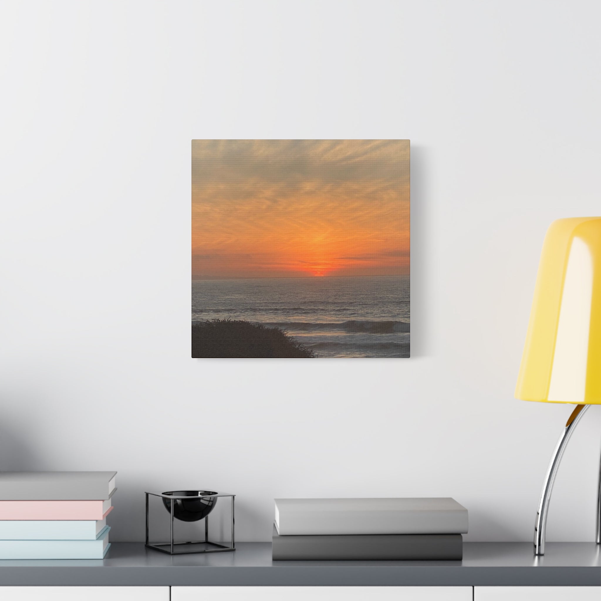 Sunset Ocean Canvas Wall Art — Matte Stretched 1.25"