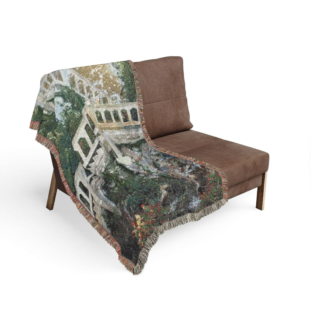 Woven Blanket — Scenic Stone Staircase Tapestry Throw