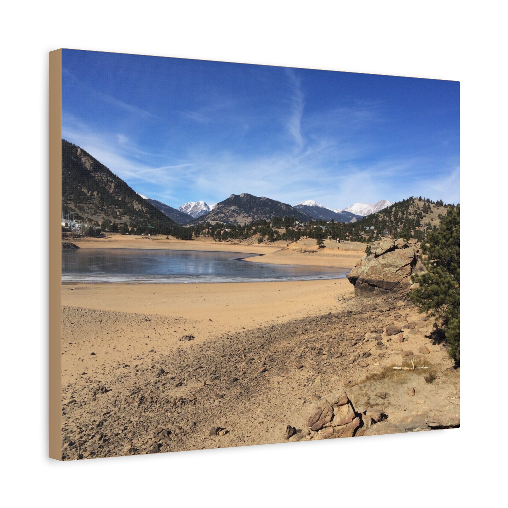 Mountain Lake Landscape Canvas Print — Matte Stretched Wall Art