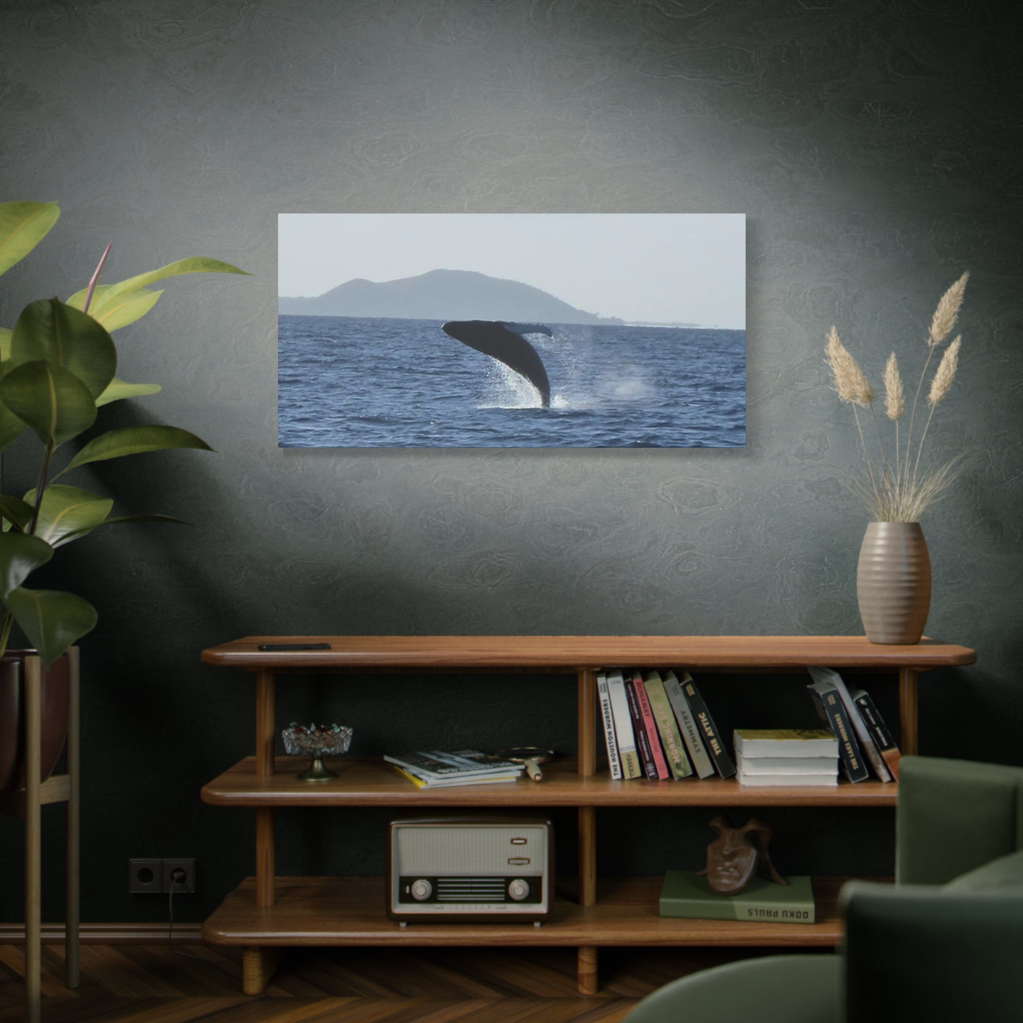 Humpback Whale Breach Matte Canvas Wall Art