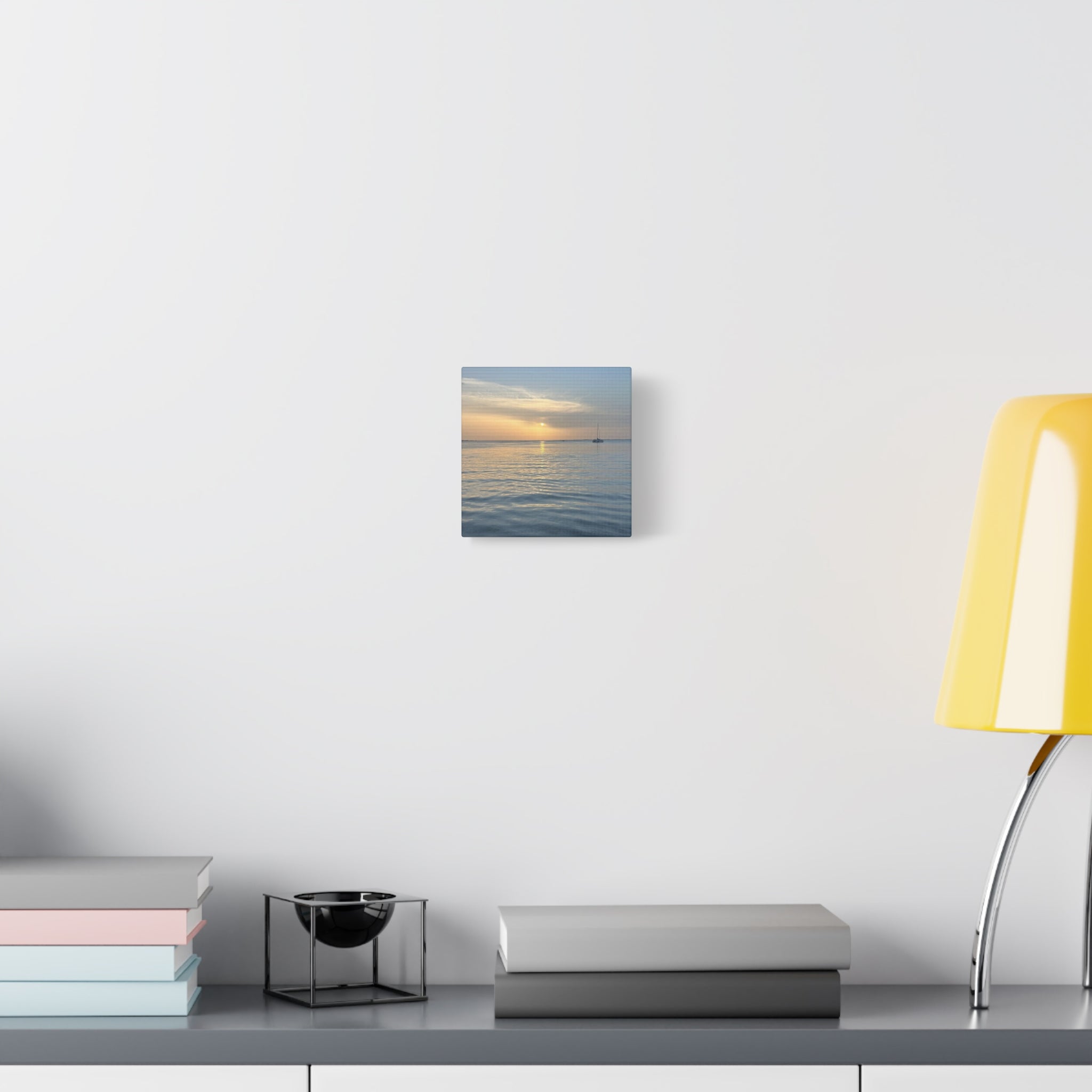 Sunset Sail Matte Canvas Print — Tranquil Ocean Wall Art, Stretched 1.25"