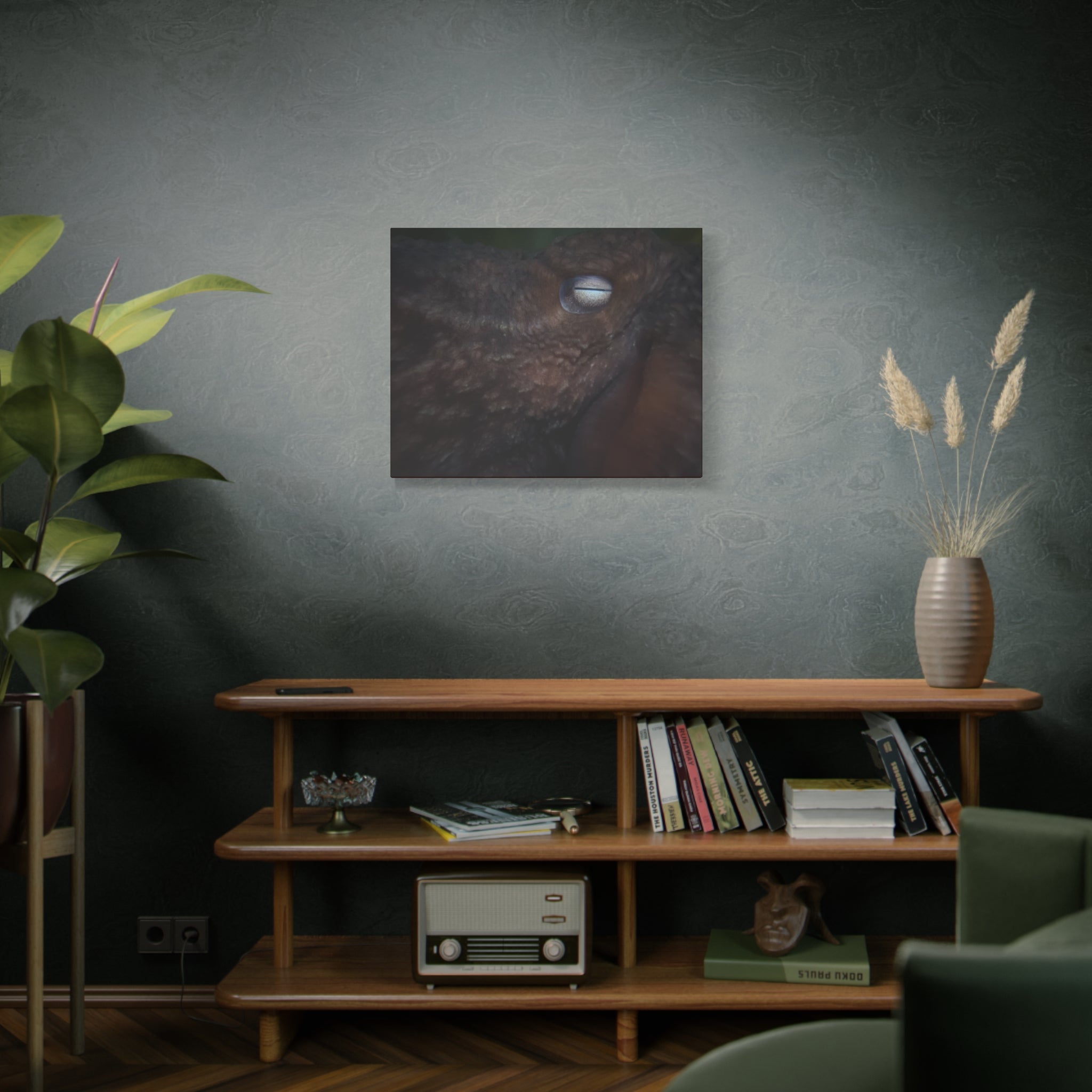Octopus Eye Matte Canvas Print — Deep Sea Photography Wall Art