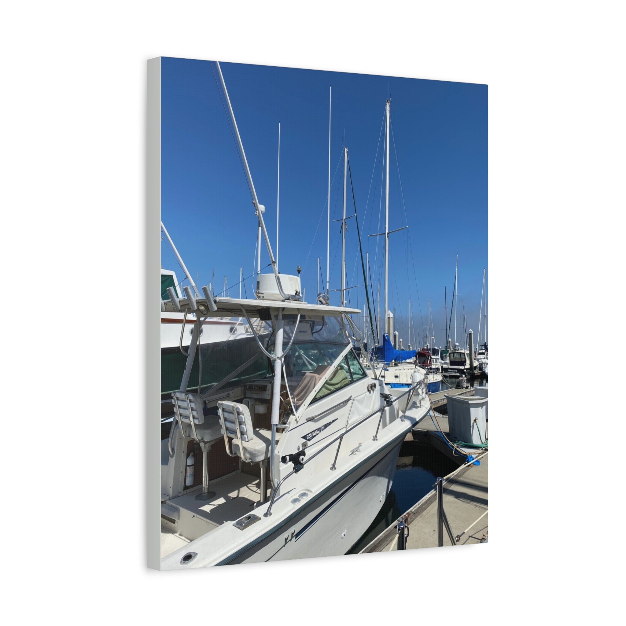Marina Yacht Canvas Print – Stretched Matte Harbor Wall Art