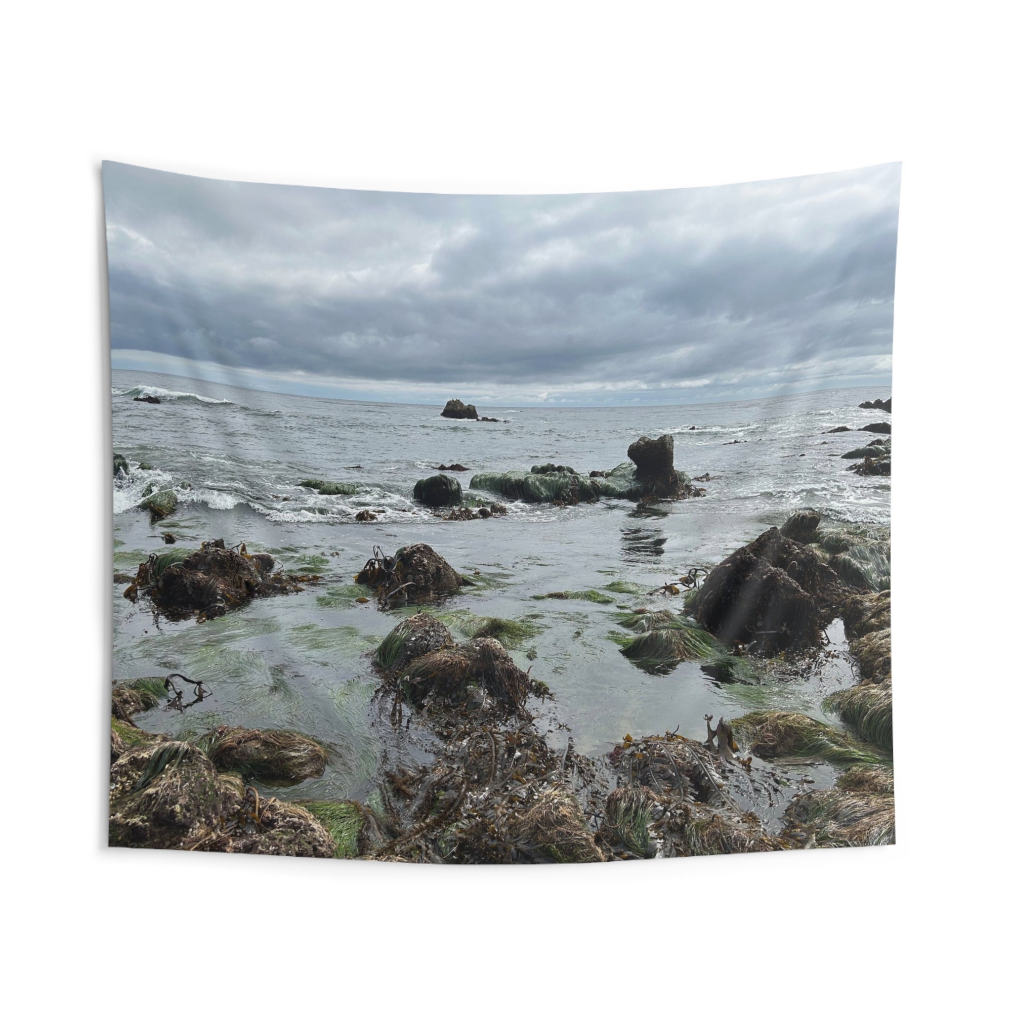 Coastal Shoreline Tapestry — Moody Rocky Beach Wall Art