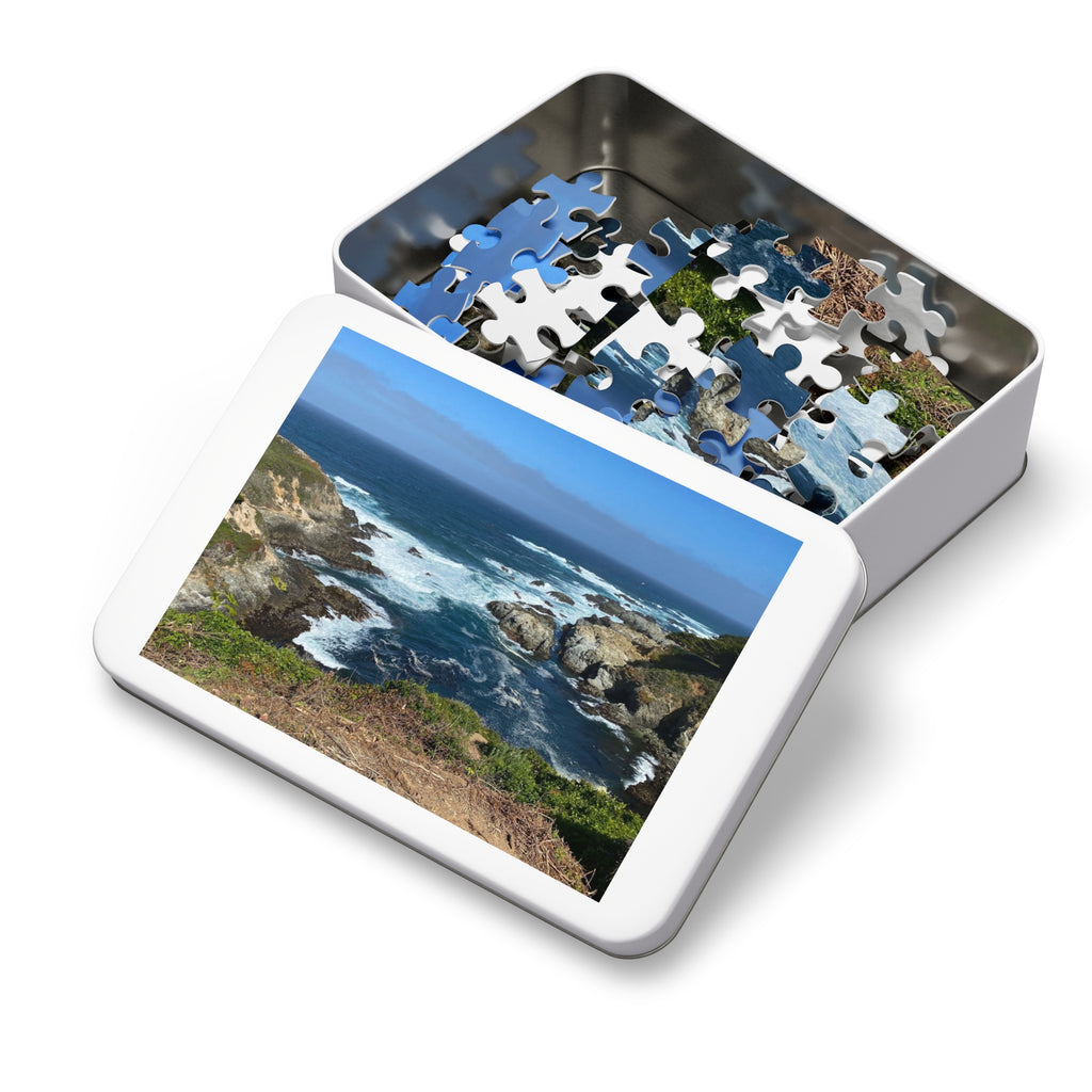 Coastal Cliffs Jigsaw Puzzle (with Tin) - Scenic Ocean Puzzle