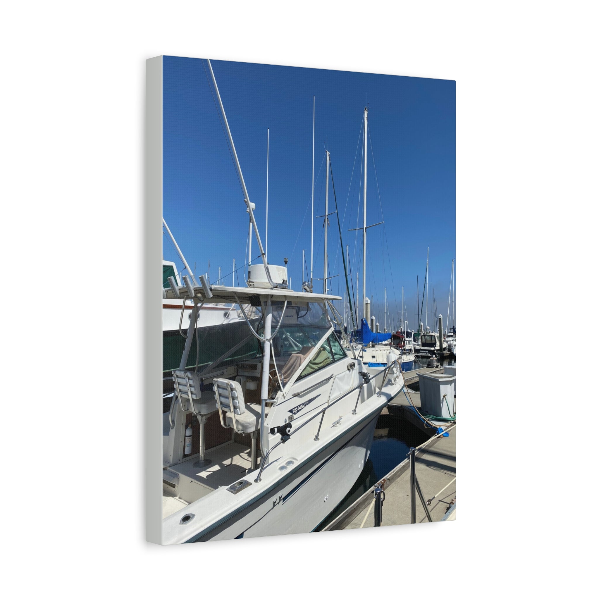 Marina Yacht Canvas Print – Stretched Matte Harbor Wall Art