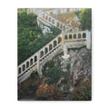 Mediterranean Staircase Matte Canvas Wall Art — Botanical Steps Landscape Print