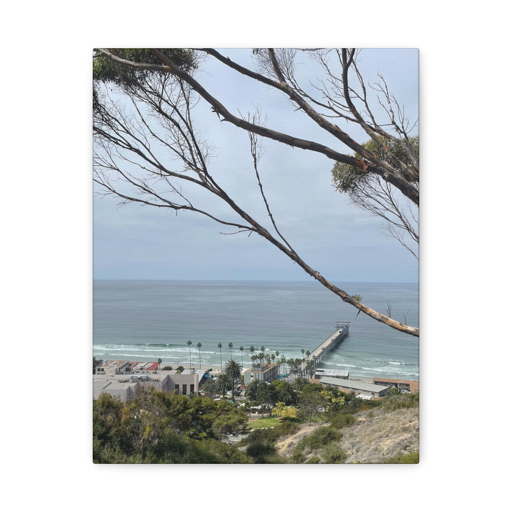 Coastal Pier Matte Canvas Print — Ocean View Wall Art