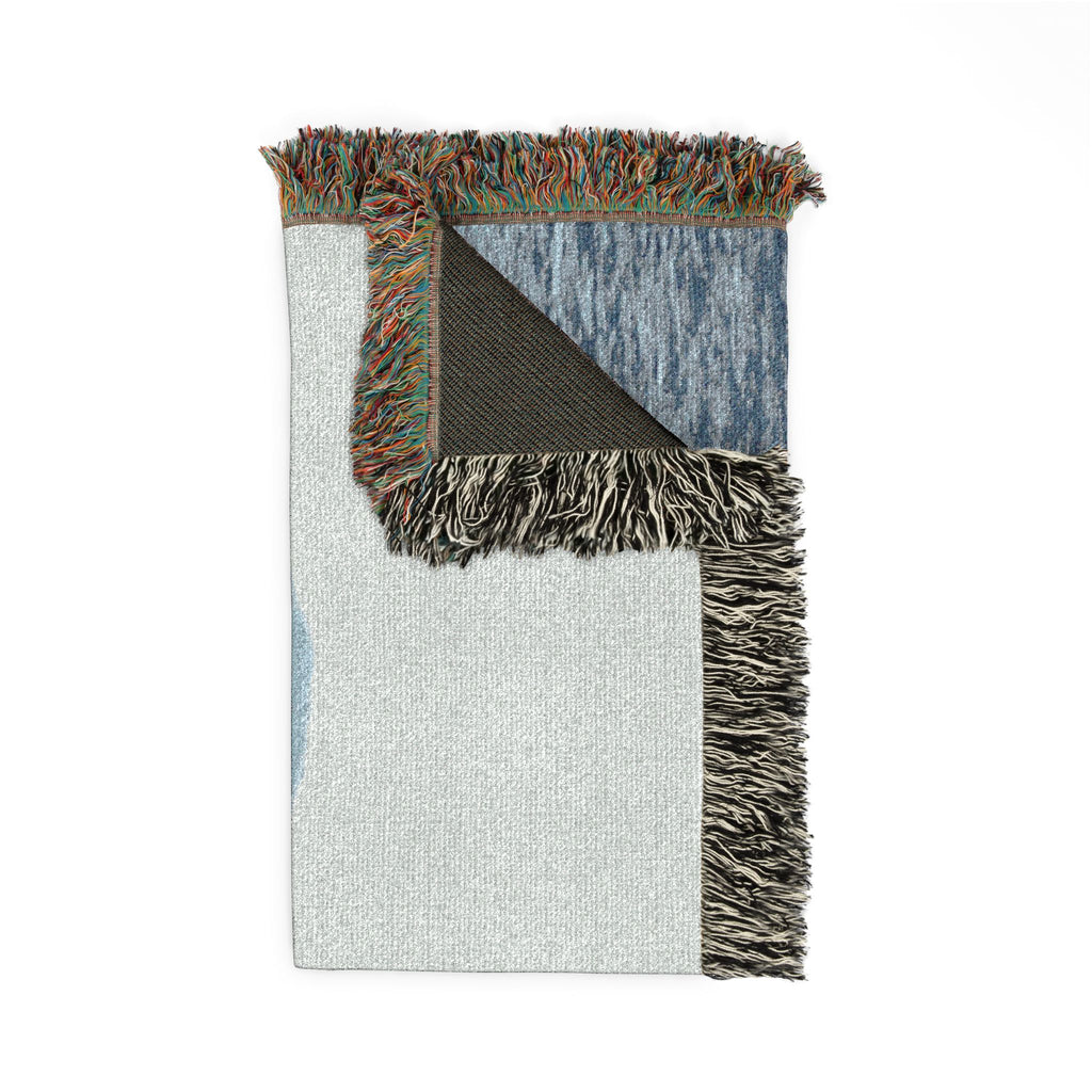 Whale Breach Woven Blanket — Ocean Coastal Throw for Marine Lovers