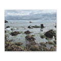 Coastal Tidepool Canvas Wall Art – Moody Gray Seashore Matte Stretched Canvas