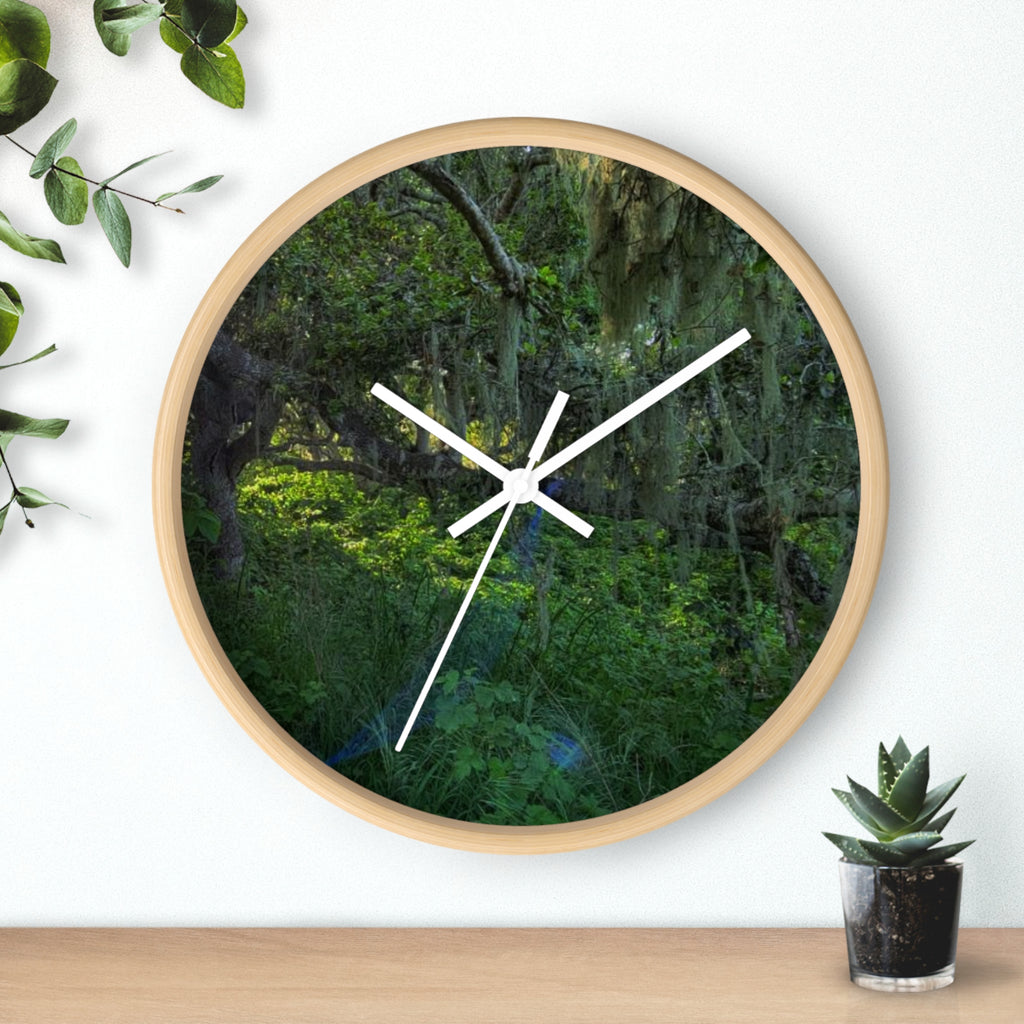Mossy Forest Wall Clock — Tranquil Green Woodland Timepiece