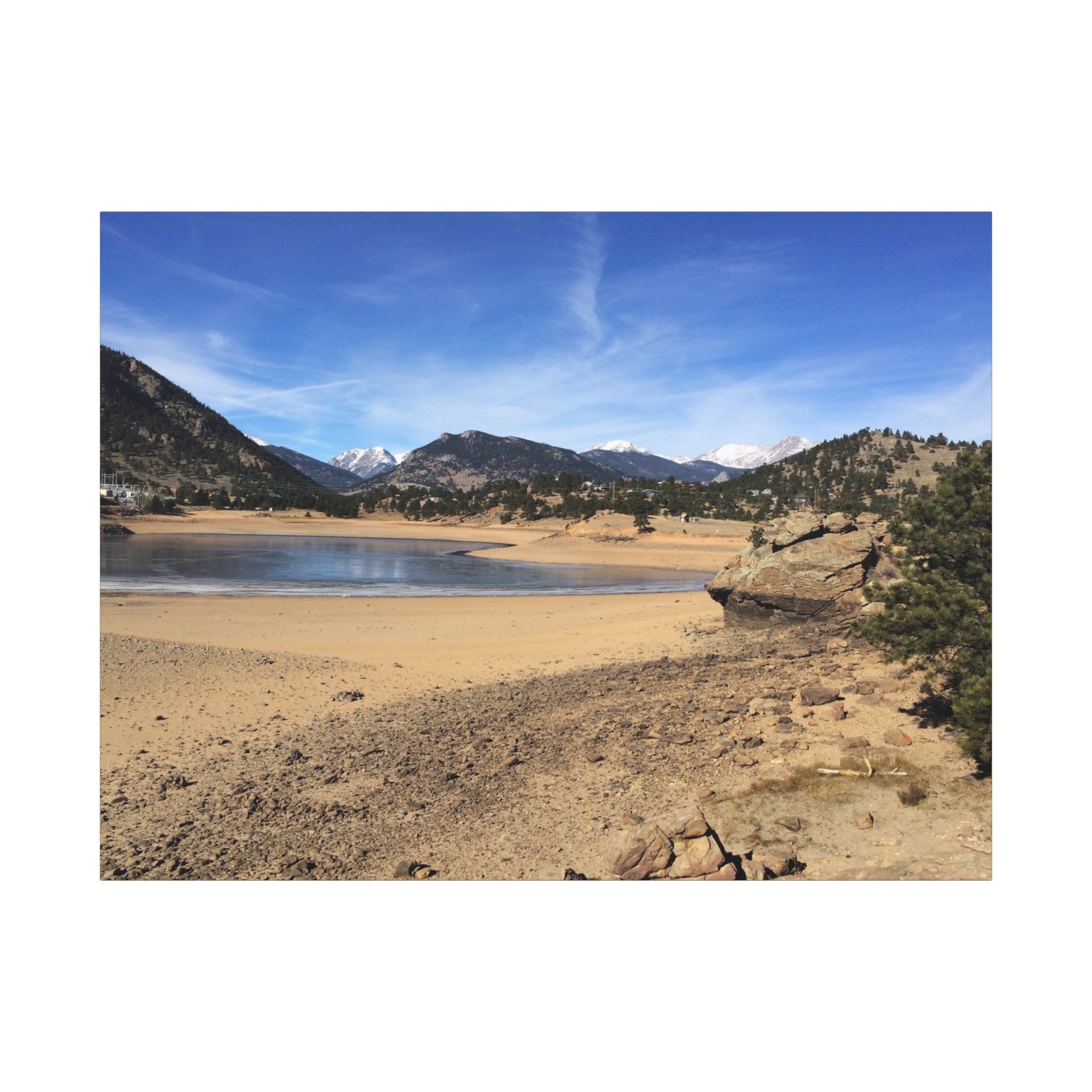 Mountain Lake Landscape Canvas Print — Matte Stretched Wall Art