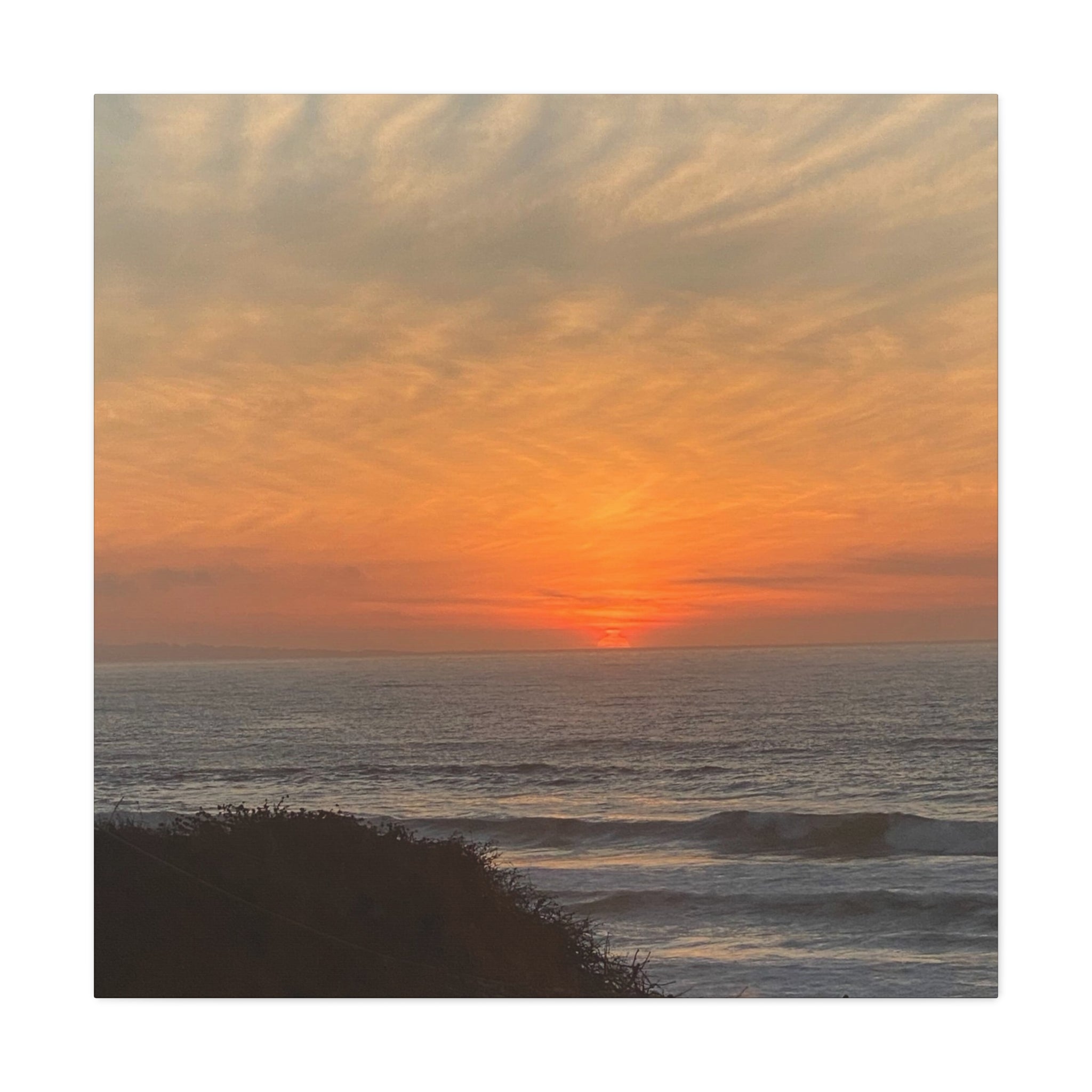 Sunset Ocean Canvas Wall Art — Matte Stretched 1.25"