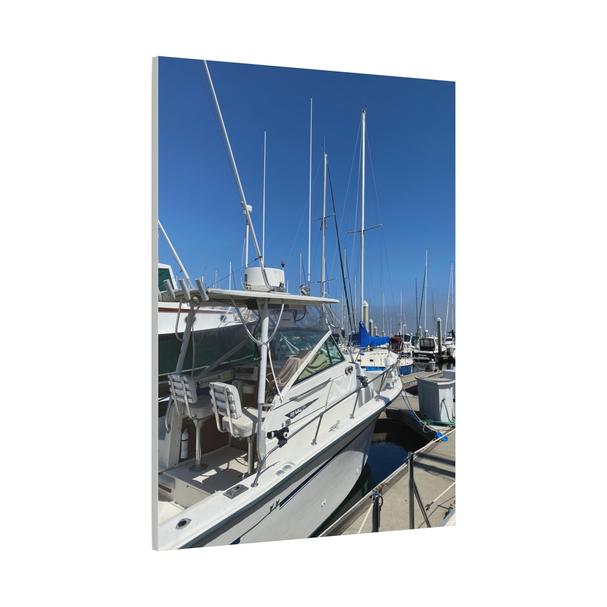 Marina Yacht Canvas Print – Stretched Matte Harbor Wall Art