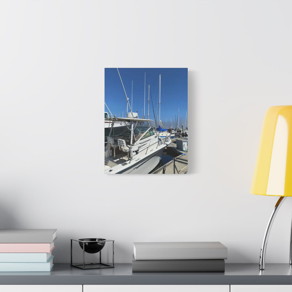 Marina Yacht Canvas Print – Stretched Matte Harbor Wall Art