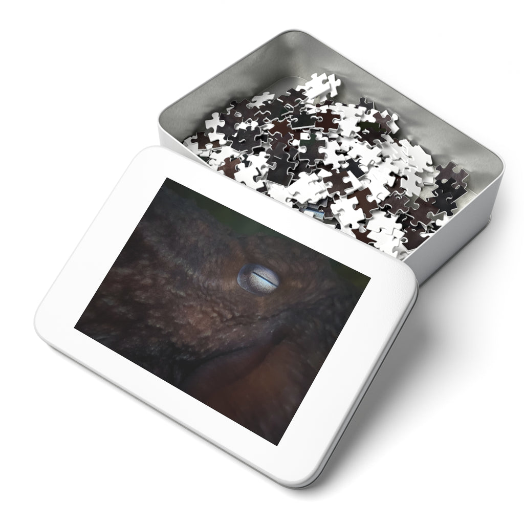 Octopus Eye Jigsaw Puzzle with Tin — Dark Ocean Marine Life Puzzle Gift