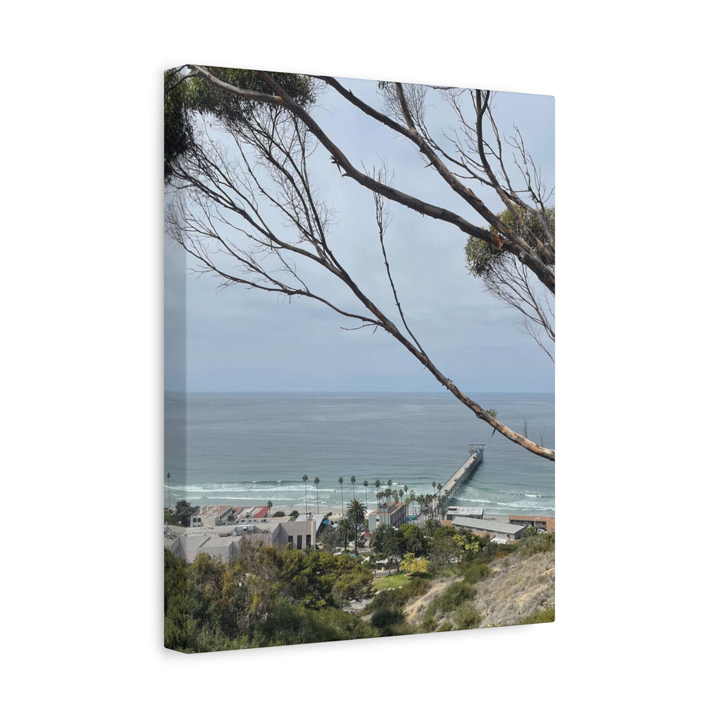 Coastal Pier Matte Canvas Print — Ocean View Wall Art