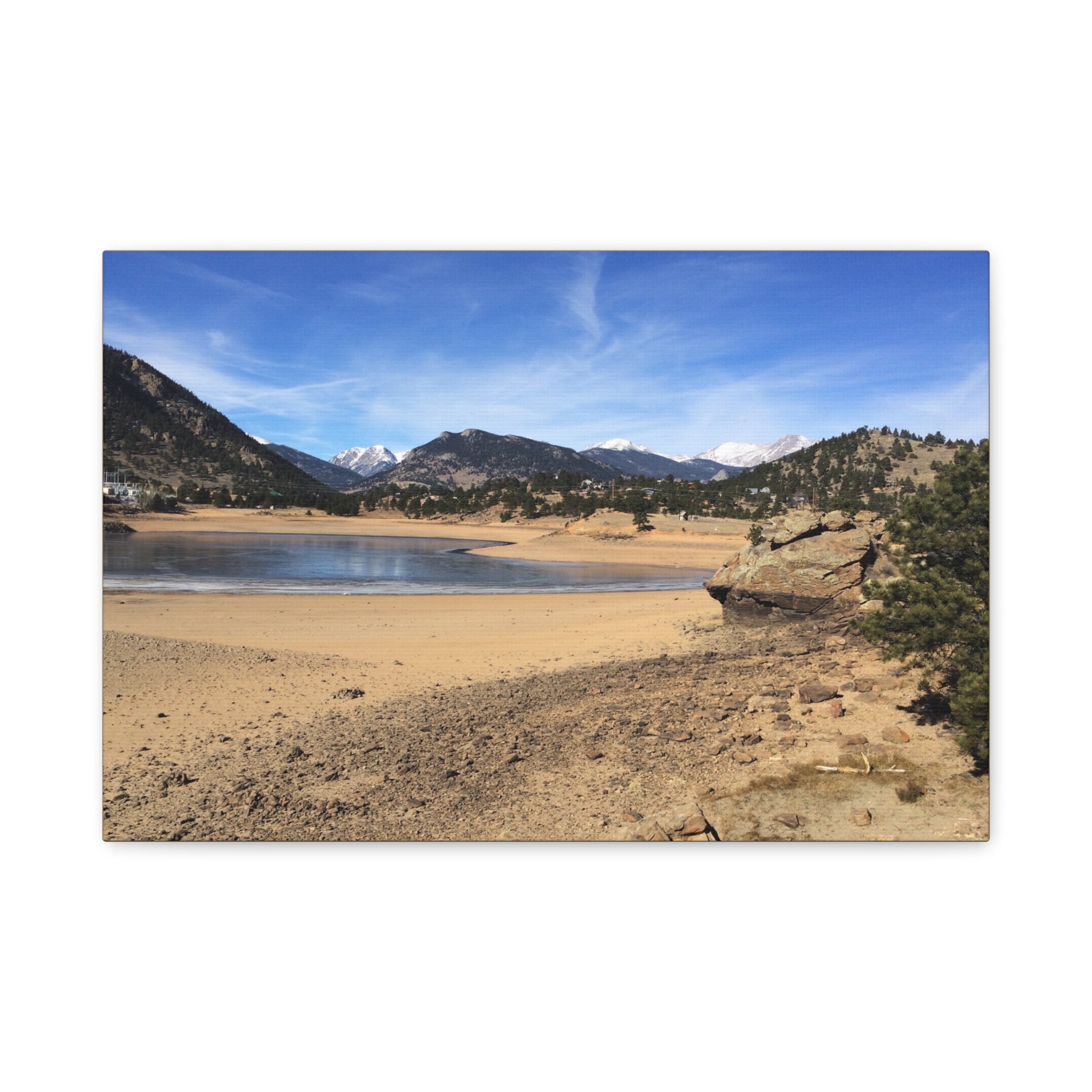 Mountain Lake Landscape Canvas Print — Matte Stretched Wall Art
