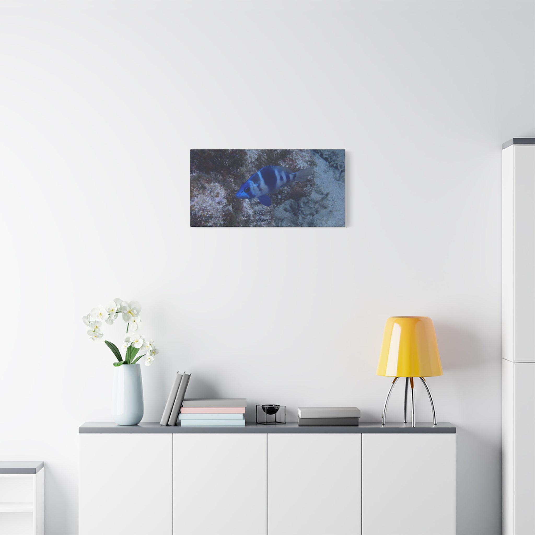 Indigo Hamlet Canvas Print — Underwater Matte Stretched Wall Art