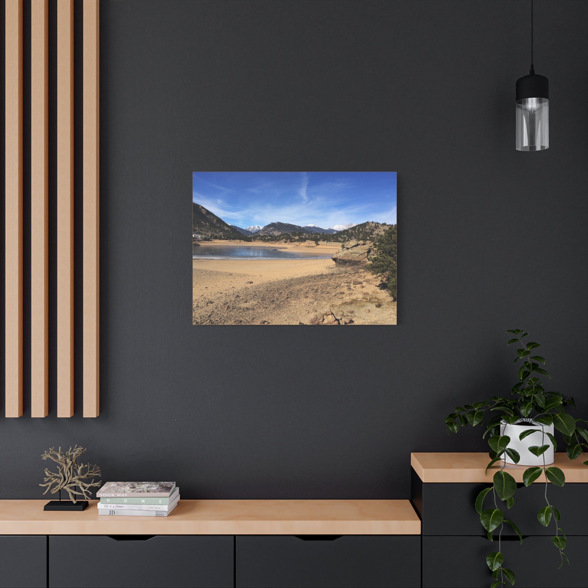 Mountain Lake Landscape Canvas Print — Matte Stretched Wall Art