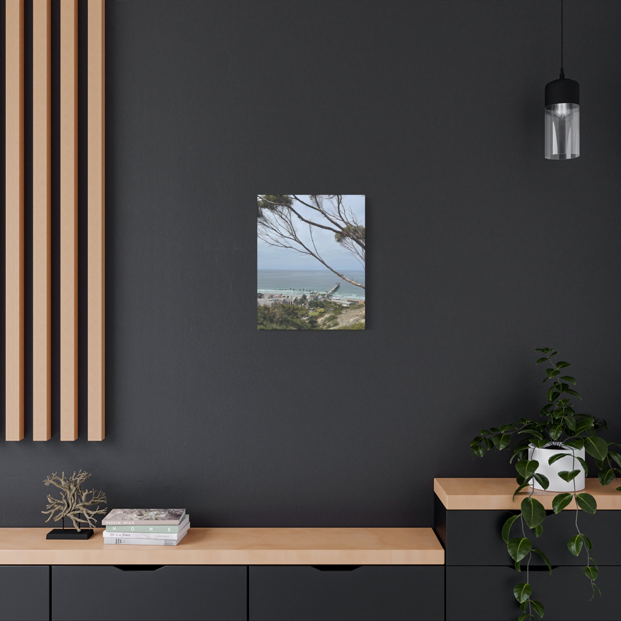 Coastal Pier Matte Canvas Print — Ocean View Wall Art