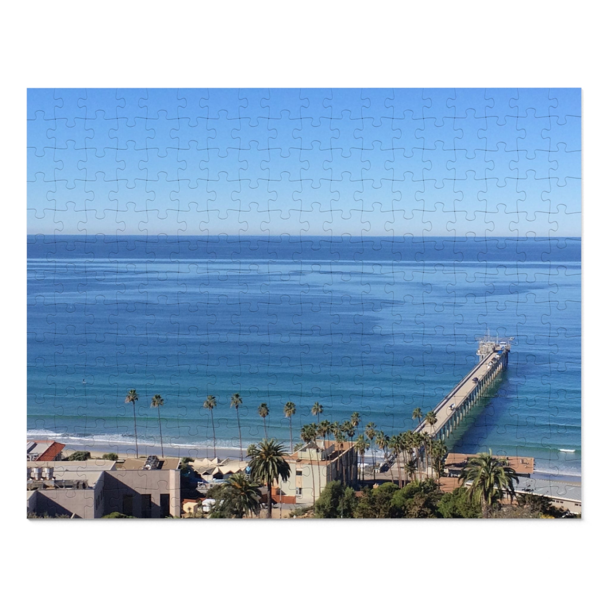 Coastal Pier Jigsaw Puzzle (with Tin) — Scenic Ocean View Puzzle Gift