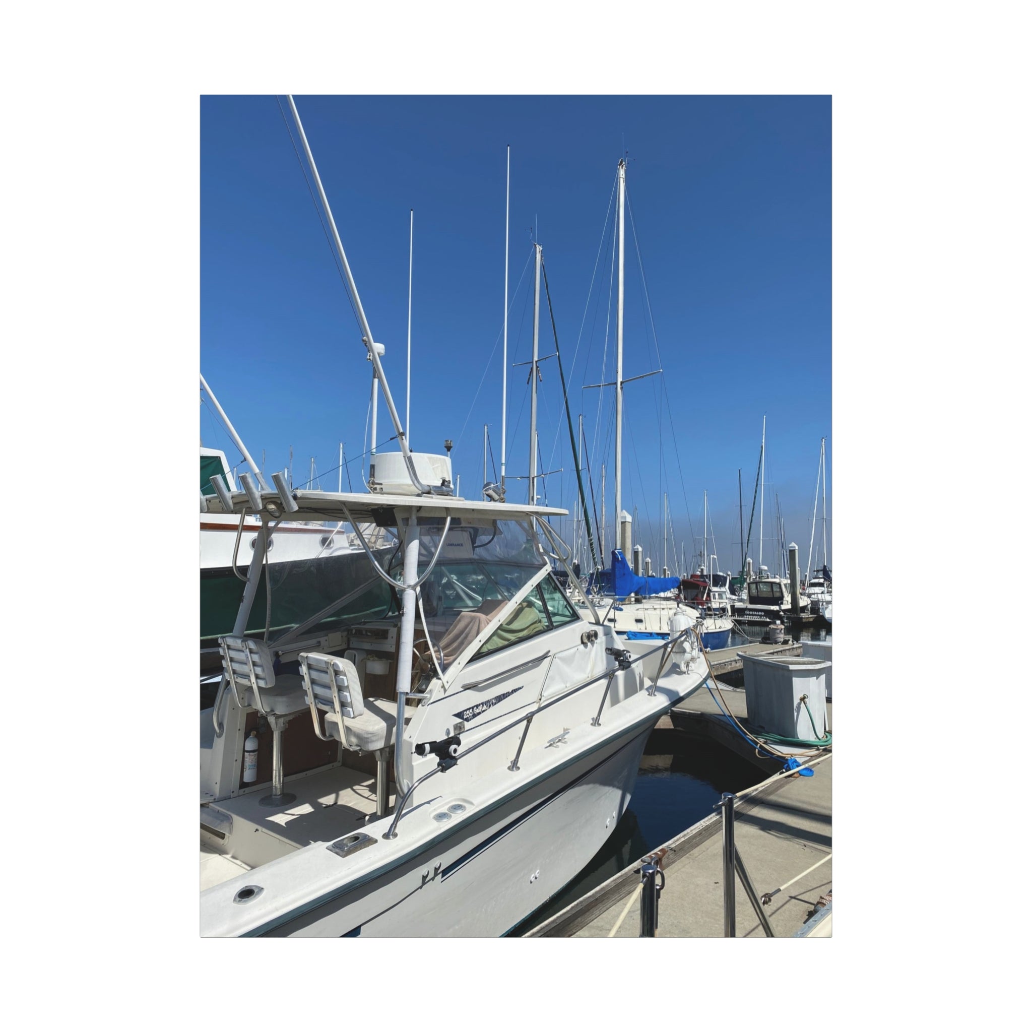 Marina Yacht Canvas Print – Stretched Matte Harbor Wall Art