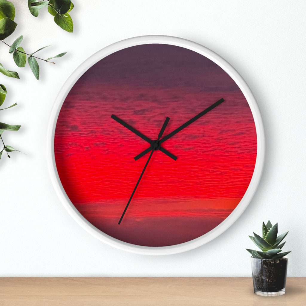 Vibrant Sunset Wall Clock — Modern Gradient Sunset Decor