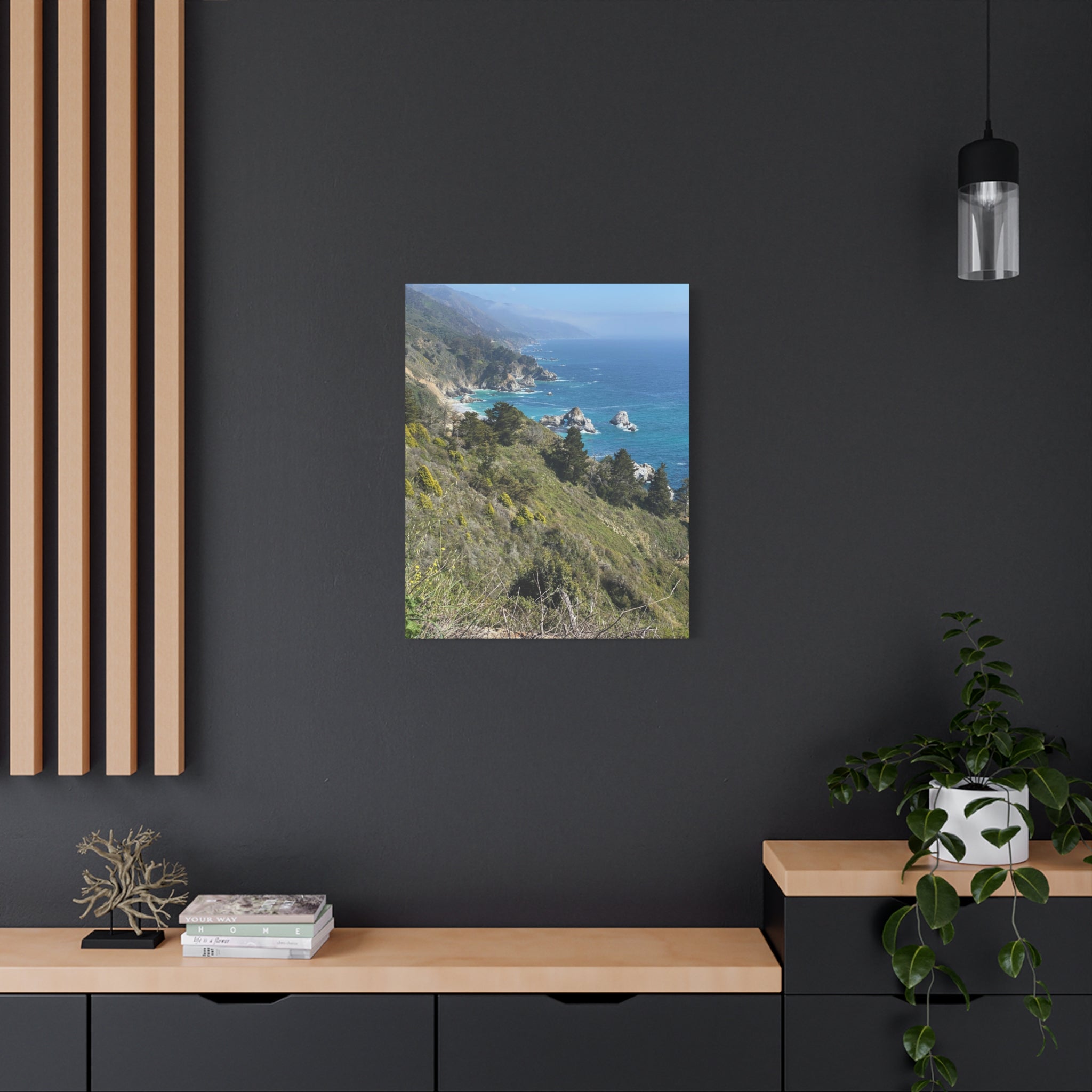 Coastal Cliffs Canvas Print — Big Sur Seascape Matte Stretched Wall Art