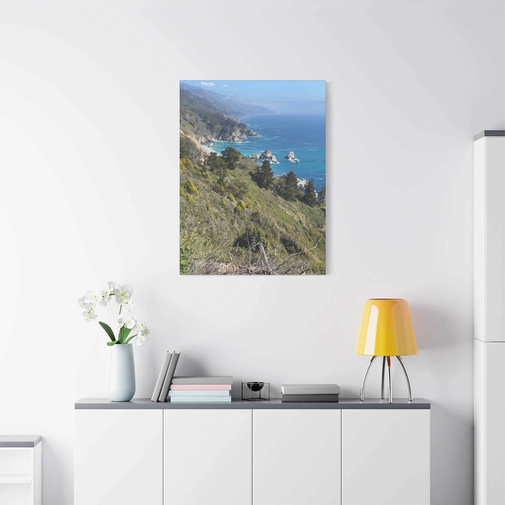 Coastal Cliffs Canvas Print — Big Sur Seascape Matte Stretched Wall Art
