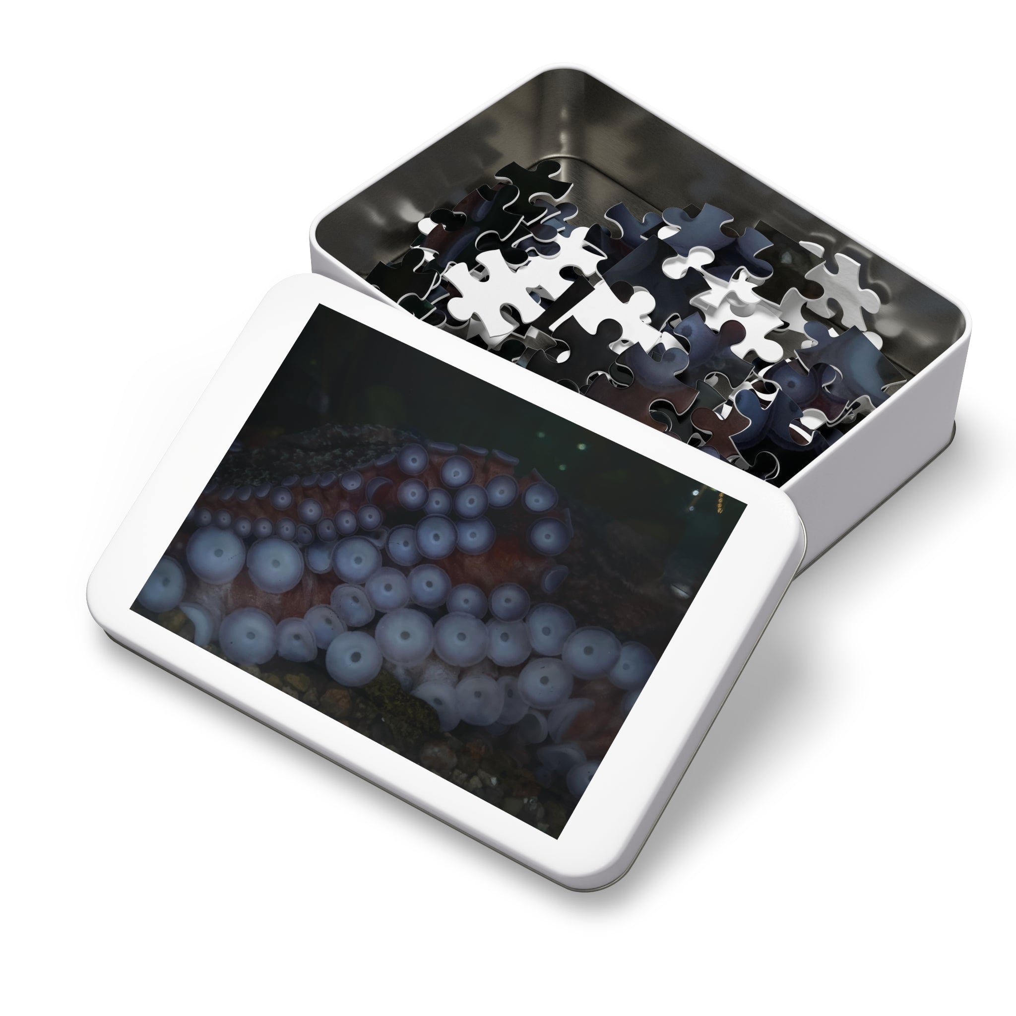 Octopus Suckers Jigsaw Puzzle with Tin — Marine Life Ocean Decor Gift