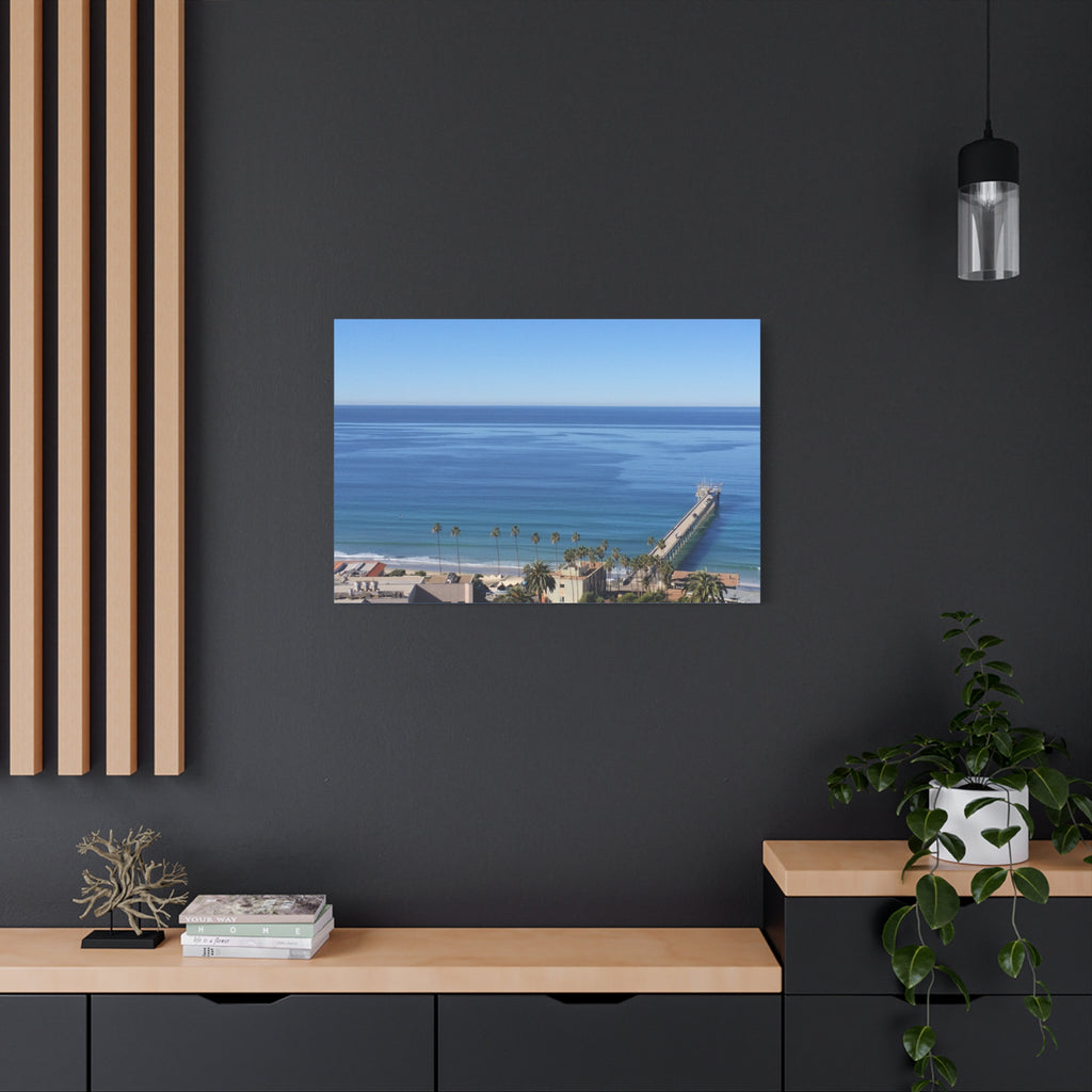 Coastal Pier Canvas Print — Matte Stretched Ocean Wall Art