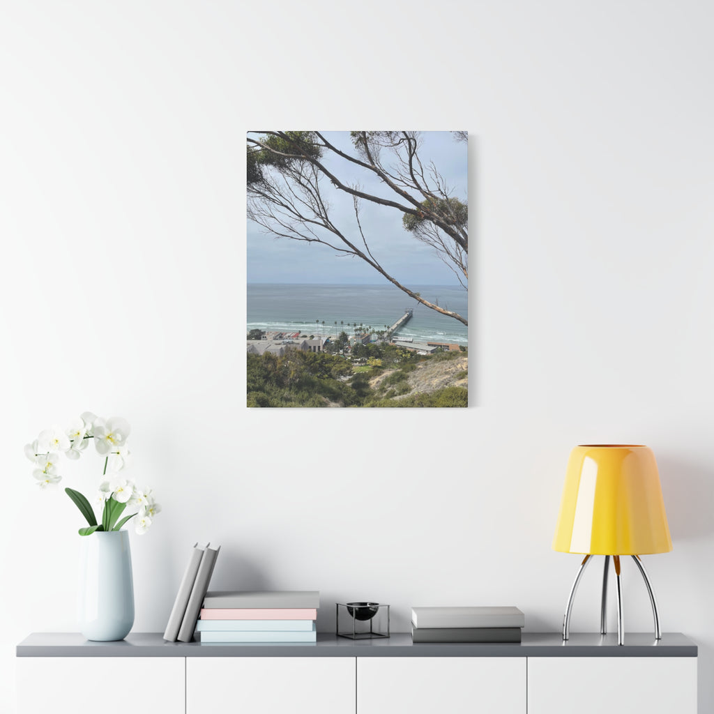 Coastal Pier Matte Canvas Print — Ocean View Wall Art