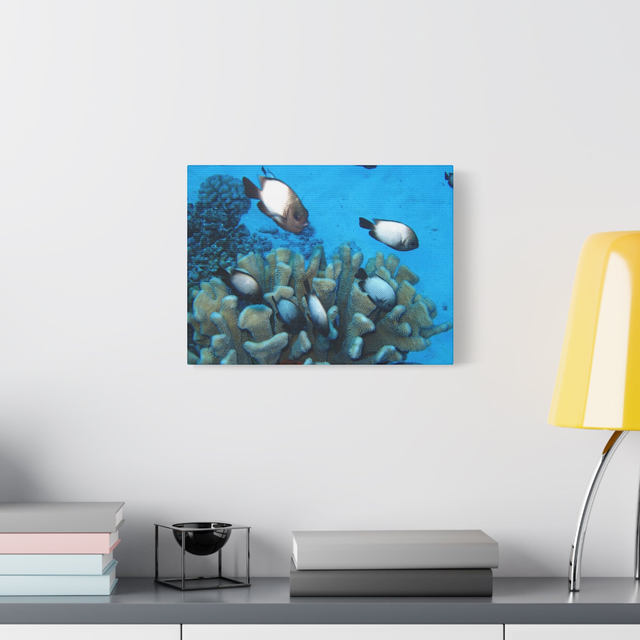 Underwater Coral Reef Canvas Wall Art — Tropical Fish Matte Stretched Canvas